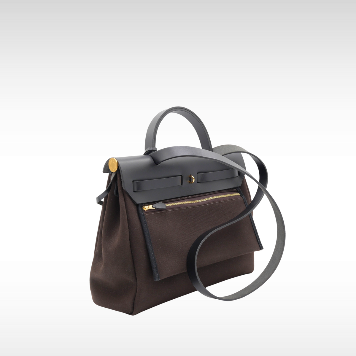 Herbag Zip 31 Toile Militaire Ebene + Black Shoulder Bag