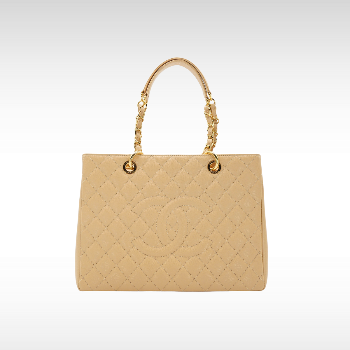 Grand Shopping Tote Caviar Beige Shoulder Bag