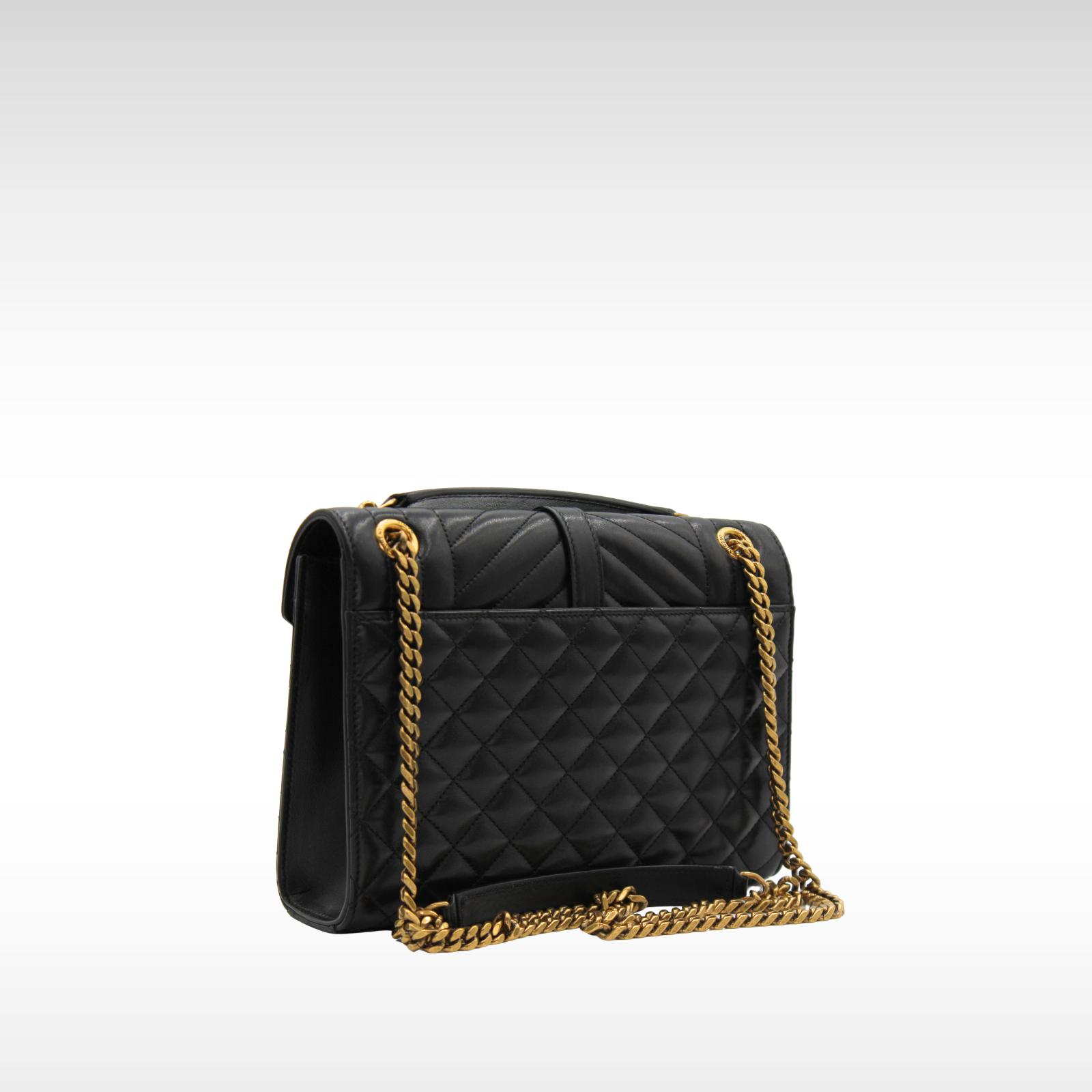 Envelope Medium Lamb Black Shoulder Bag