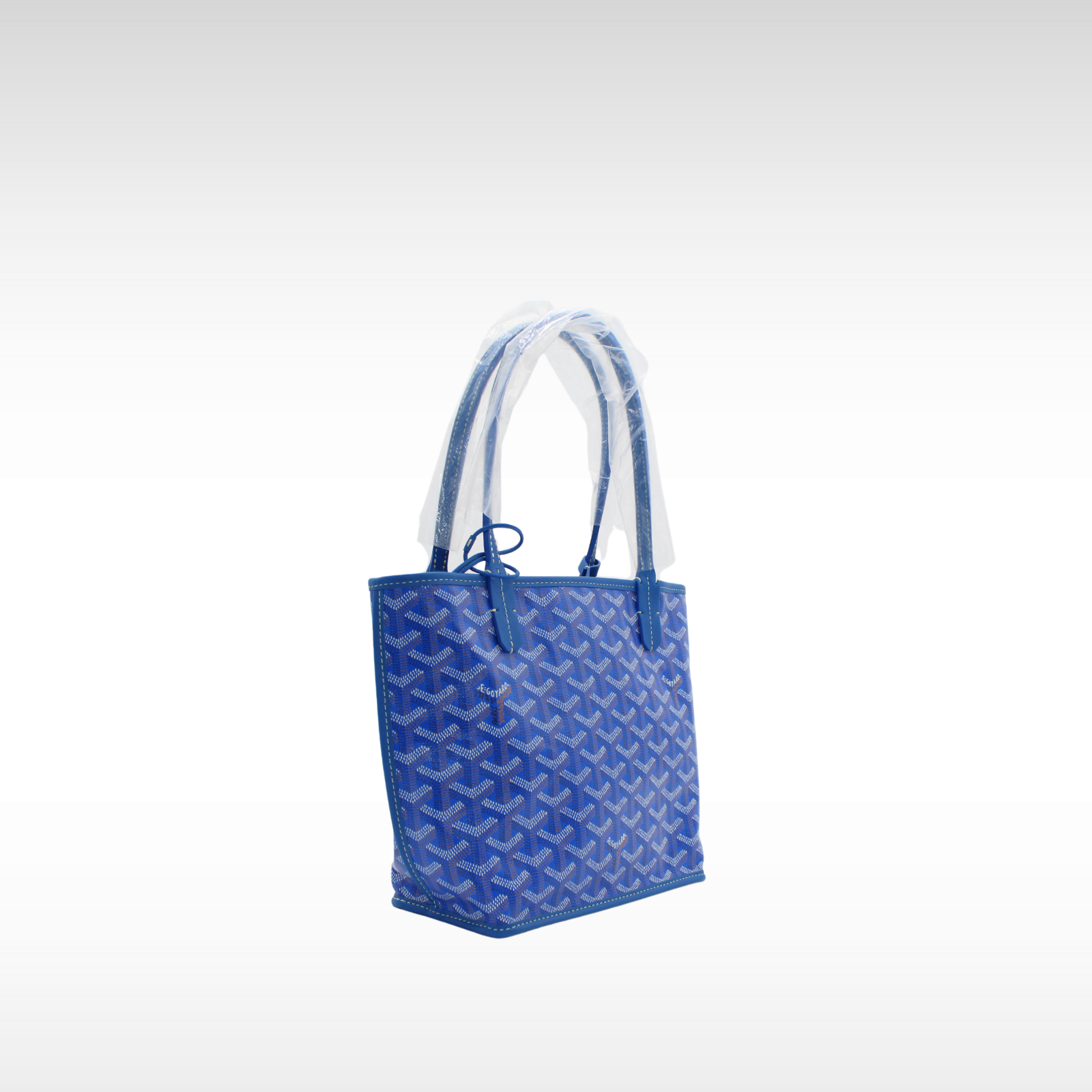 Anjou Mini Coated Canvas Blue Tote Bag