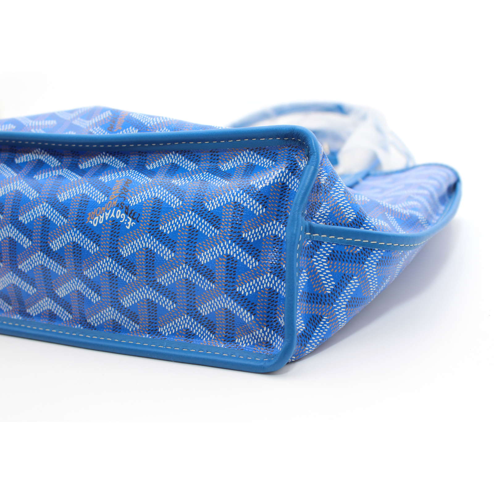 Anjou Mini Coated Canvas Blue Tote Bag