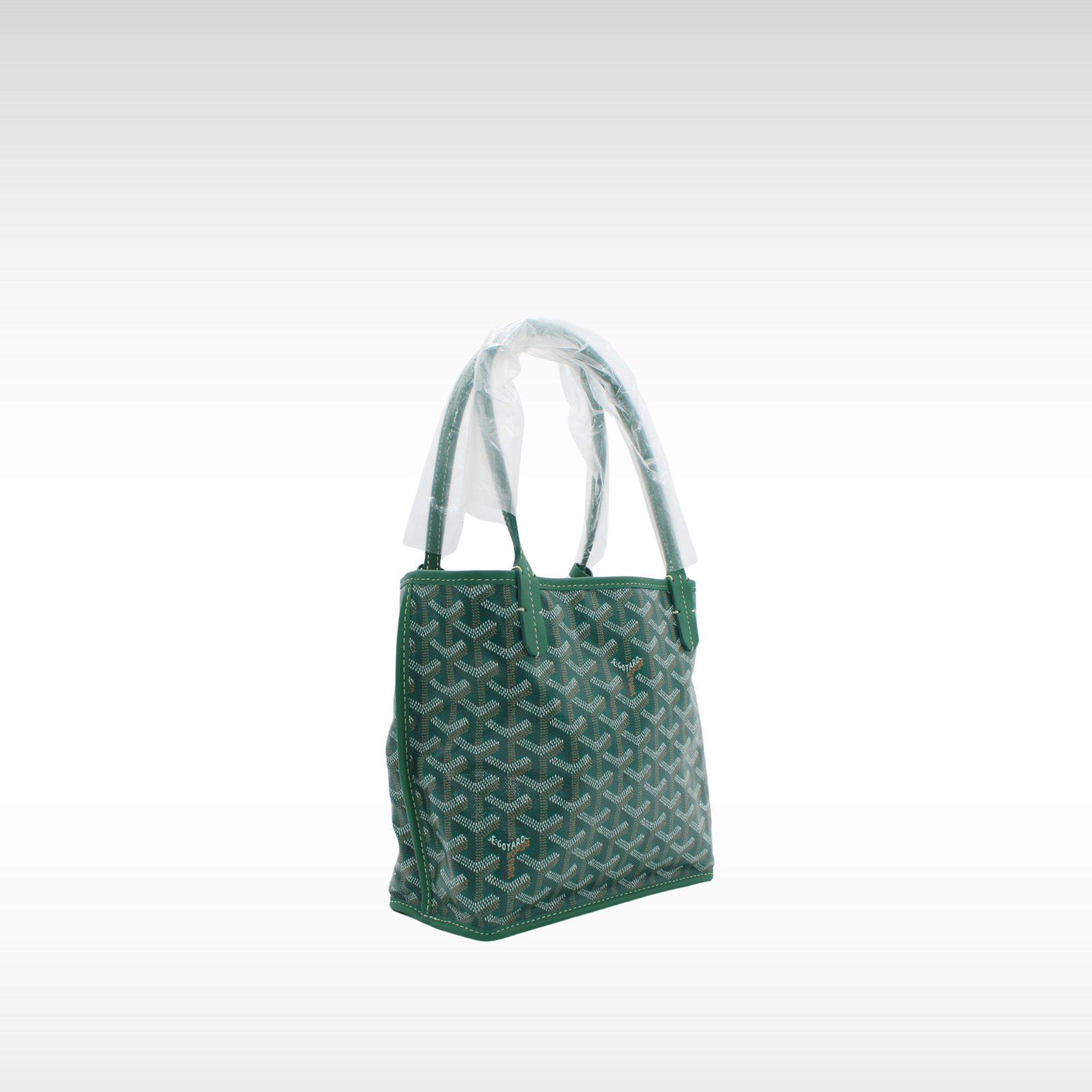 Anjou Mini Coated Canvas Green Tote Bag