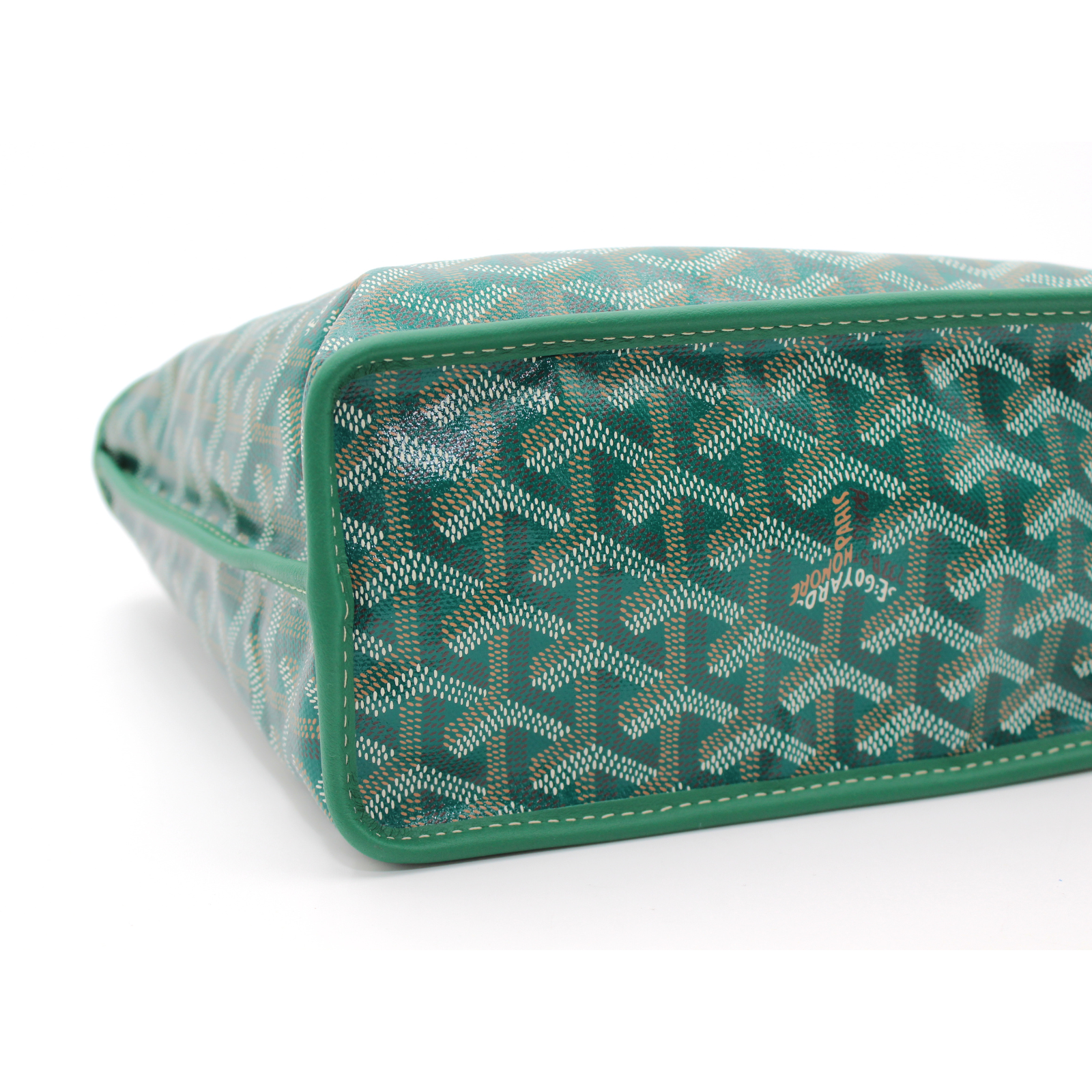 Anjou Mini Coated Canvas Green Tote Bag