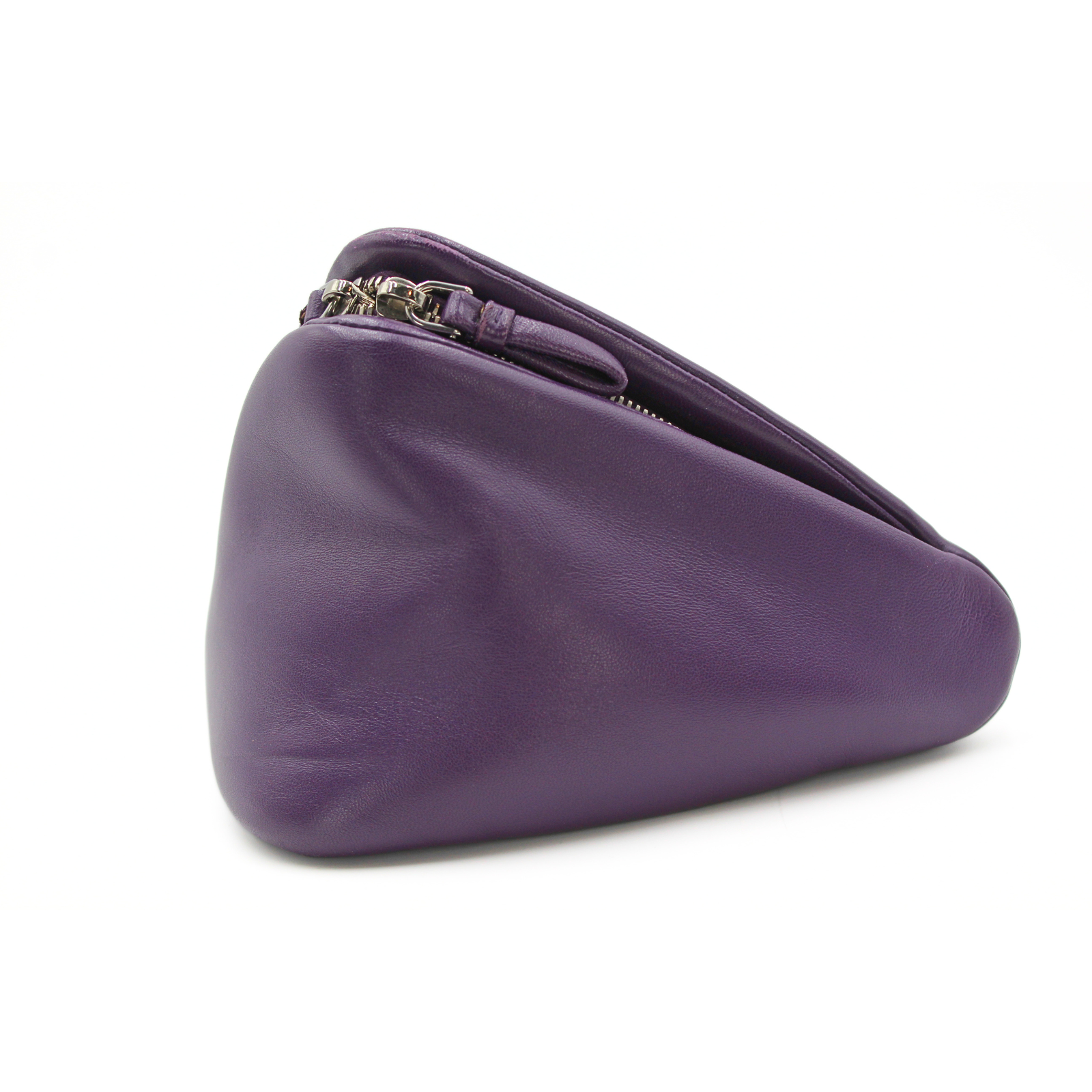Triangle Calf Purple Handbag