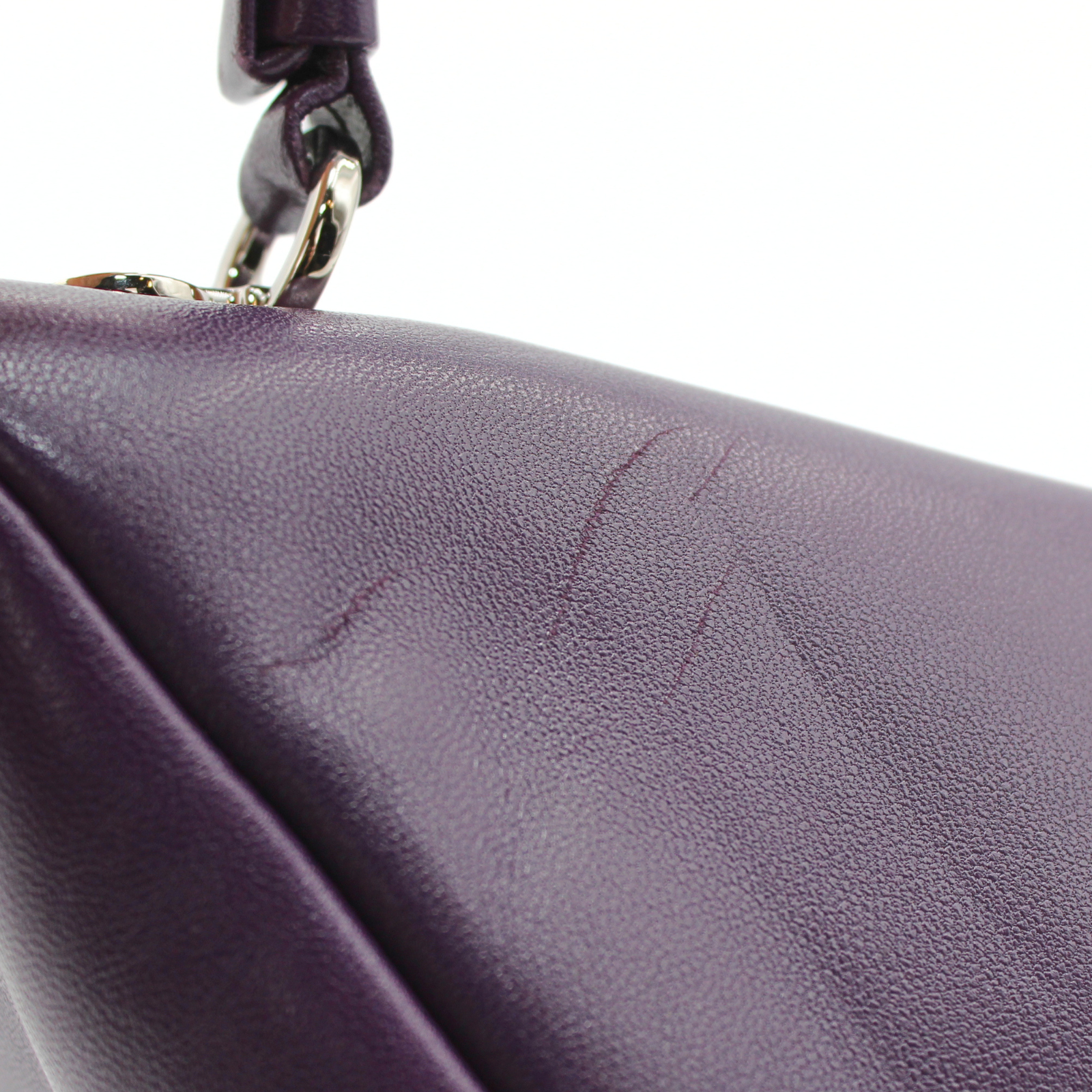 Triangle Calf Purple Handbag
