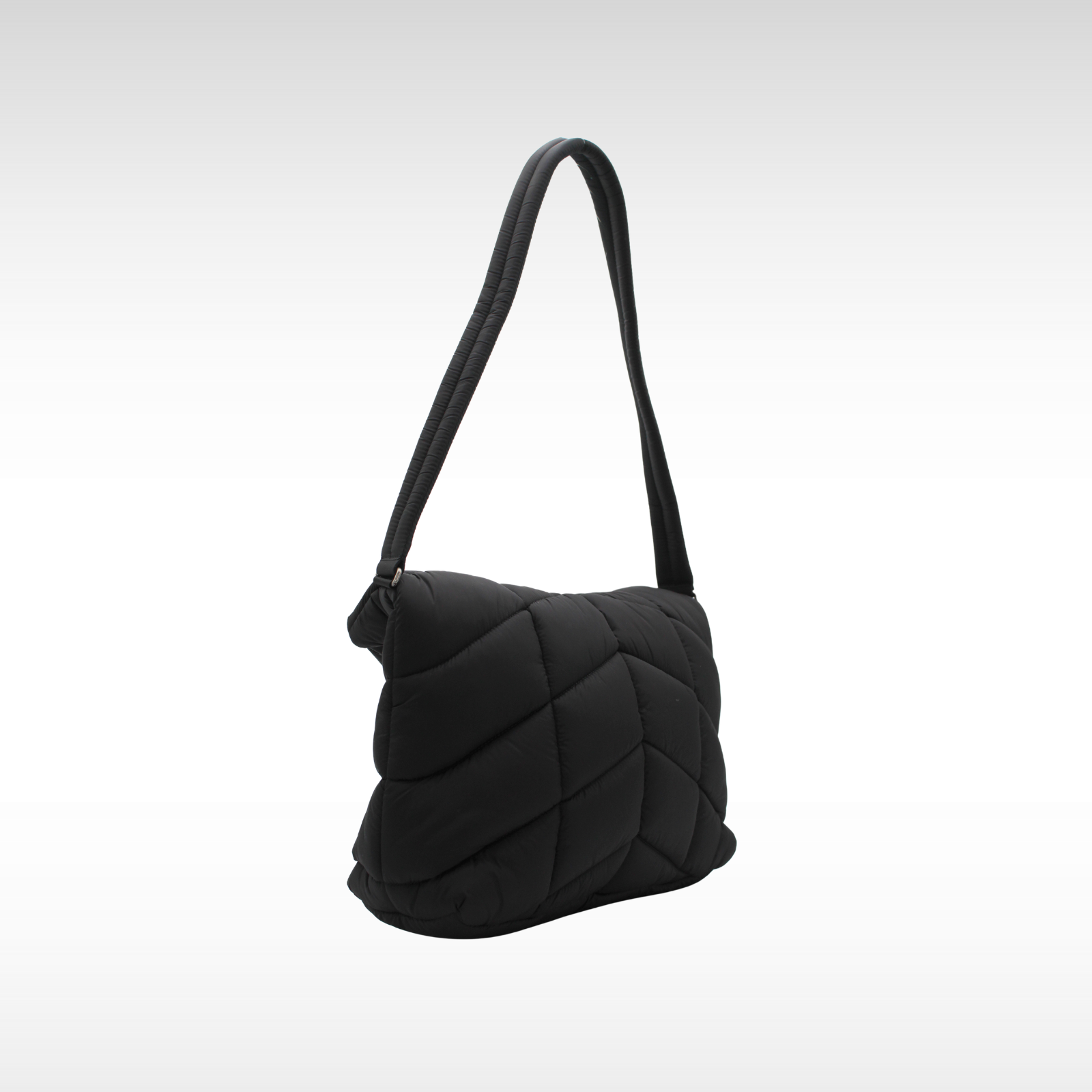 Puffer Nylon Black Shoulder Bag