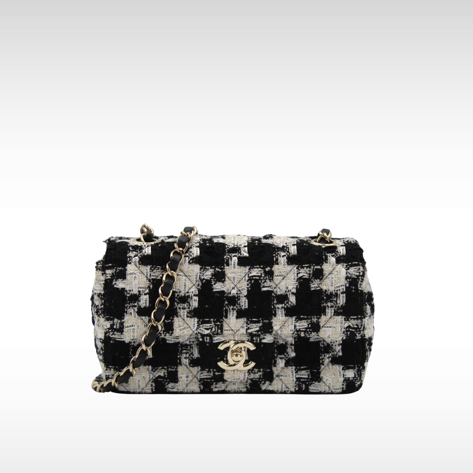 Classic Mini Tweed Black + White Crossbody Bag