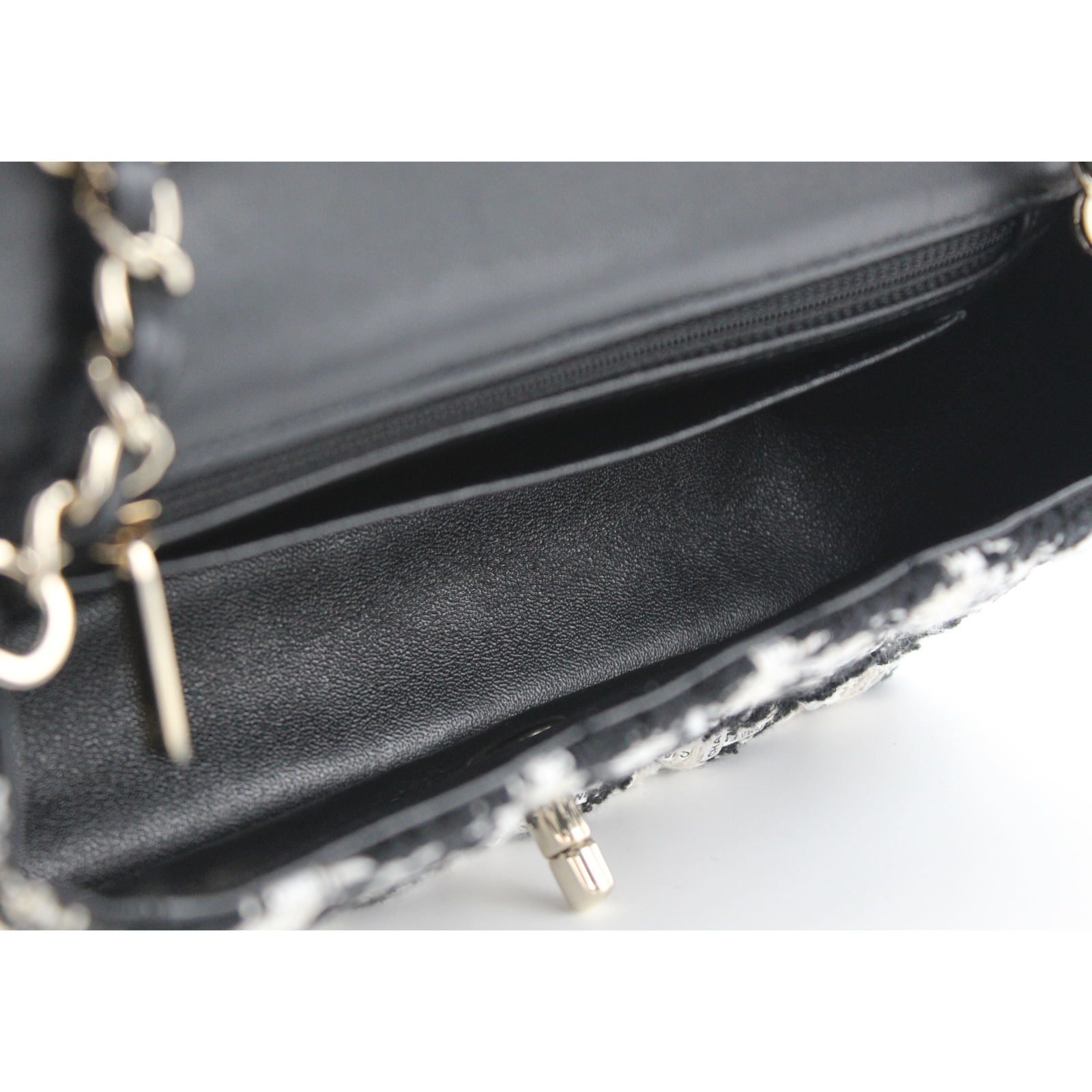 Classic Mini Tweed Black + White Crossbody Bag