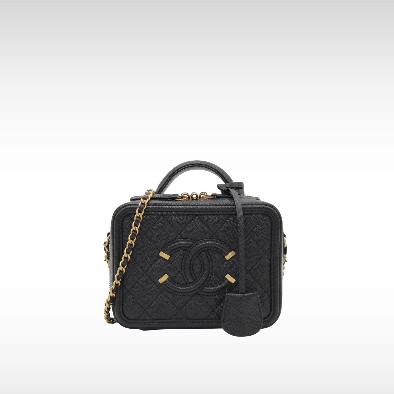 CC Filigree Small Caviar Black Vanity Bag