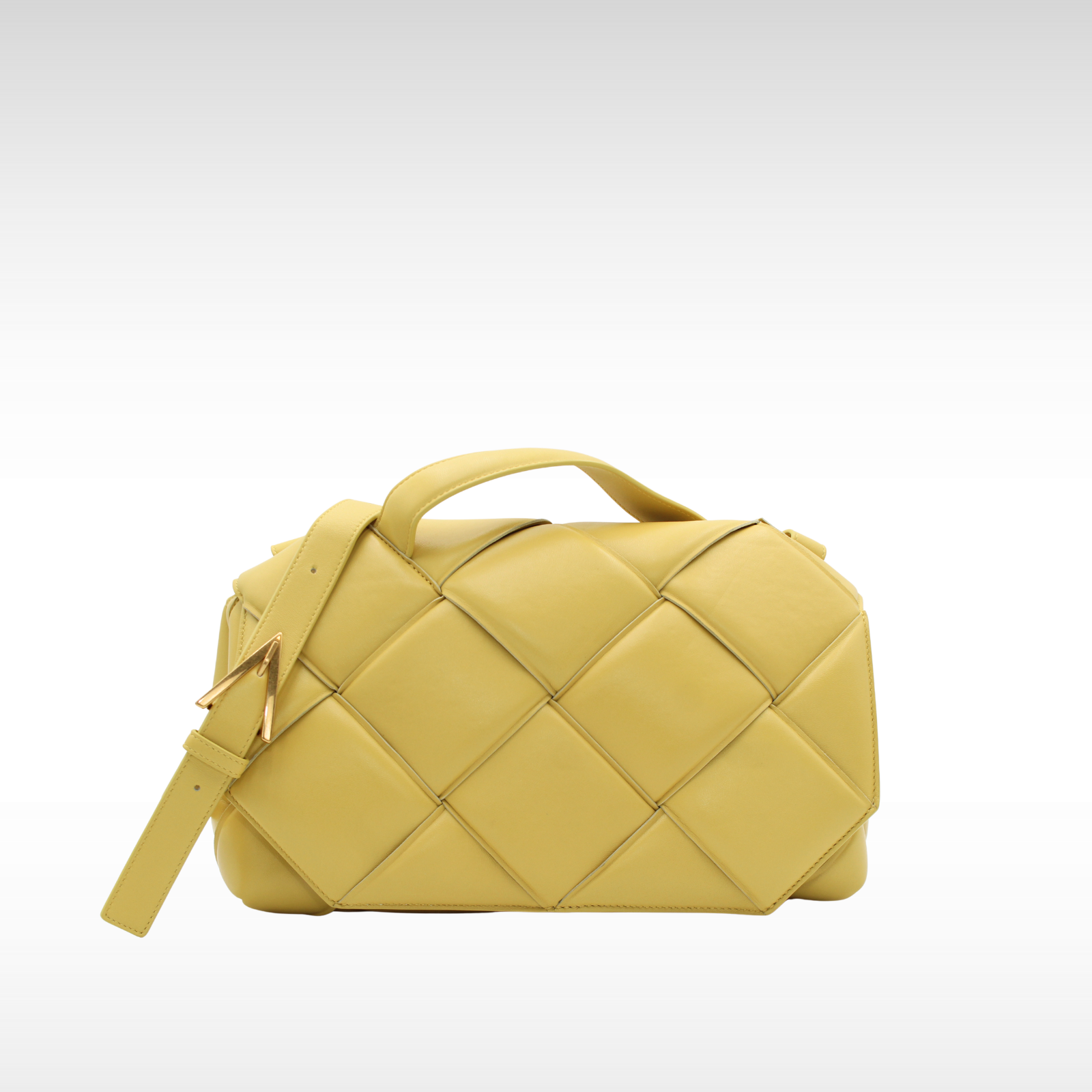 Padded Top Handle Intrecciato Lamb Handbag