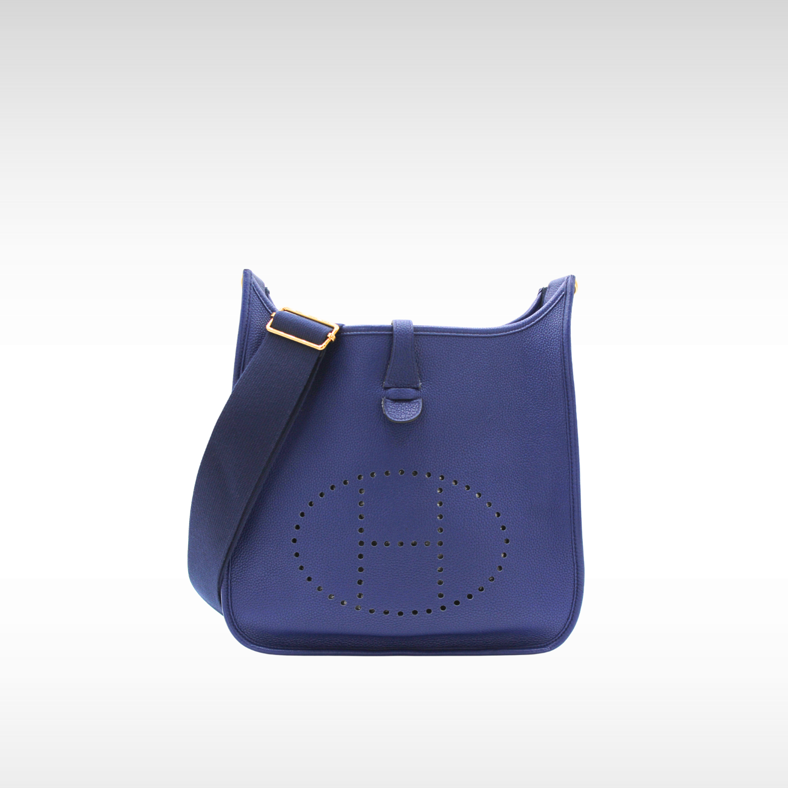 Evelyne 3 PM Taurillon Maurice Blue Encre Crossbody Bag