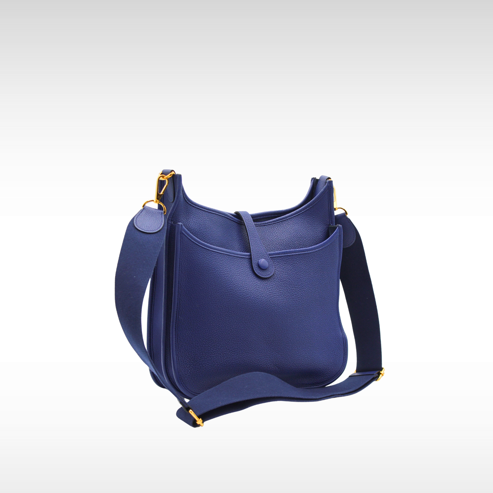 Evelyne 3 PM Taurillon Maurice Blue Encre Crossbody Bag
