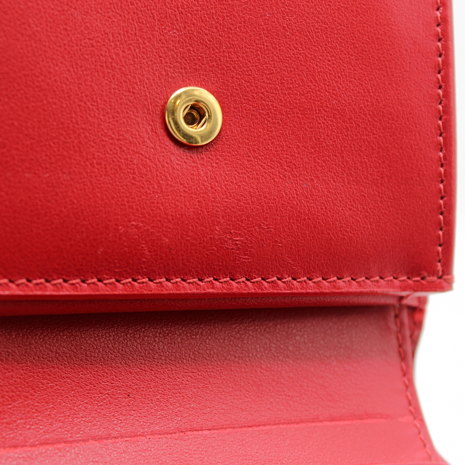 Trifold Calf Red Wallet