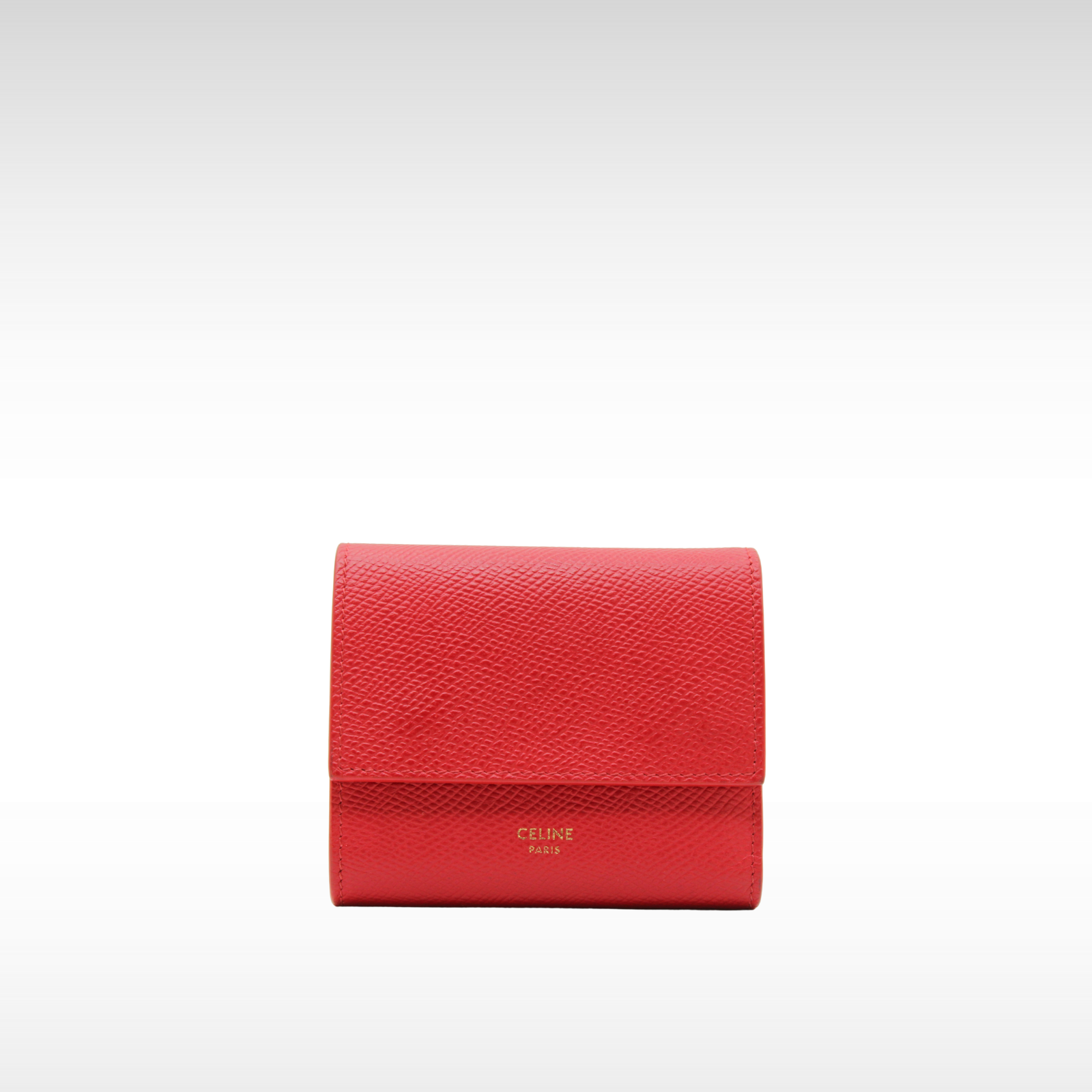 Trifold Calf Red Wallet