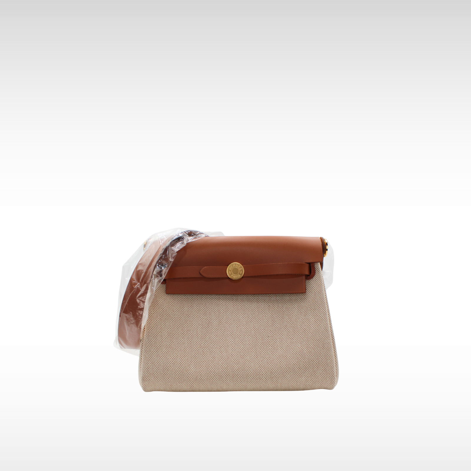 Herbag Zip 20 Toile H Viking Ecru + Beige Crossbody Bag