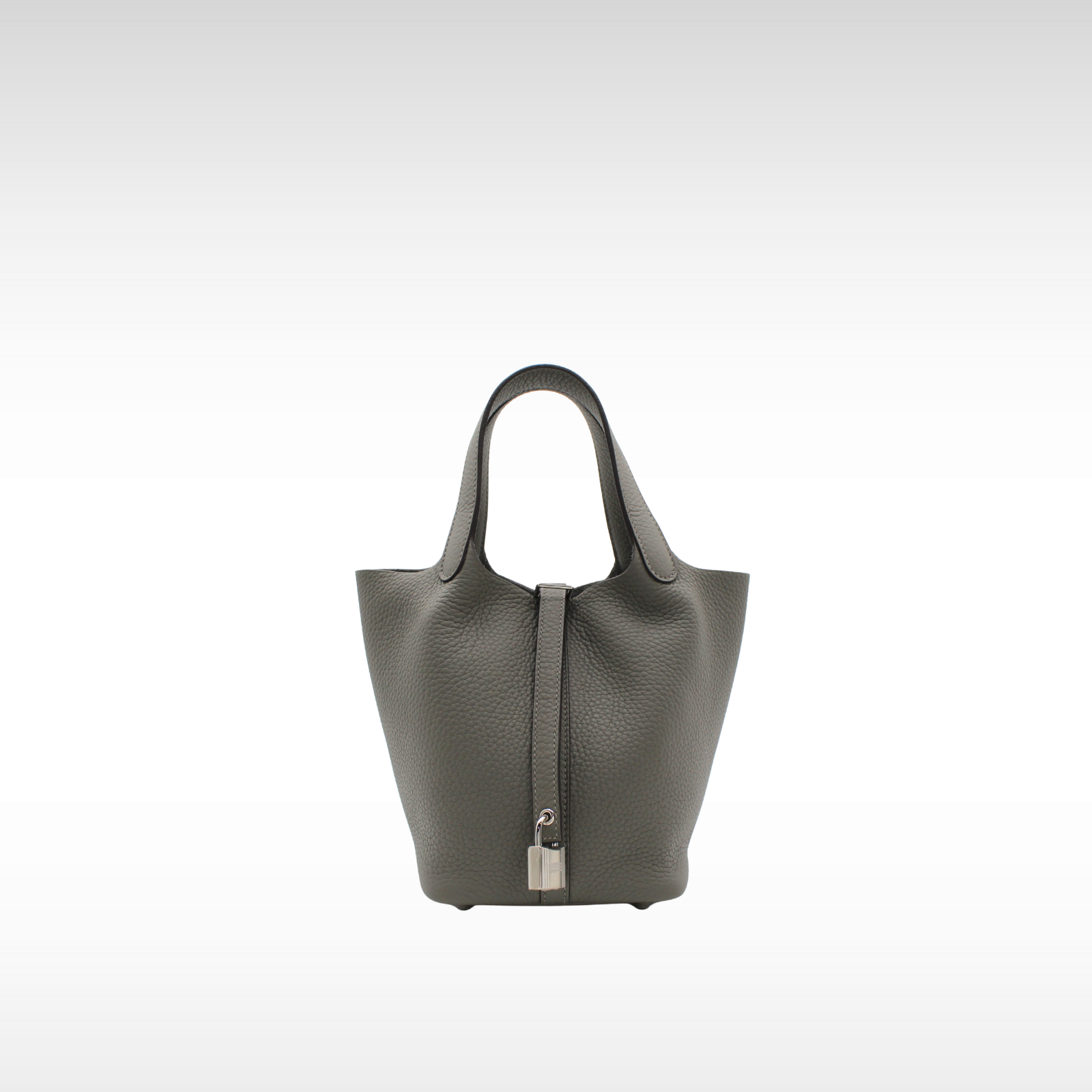 Picotin Lock 18 Taurillon Clemence Gris Meyer Handbag