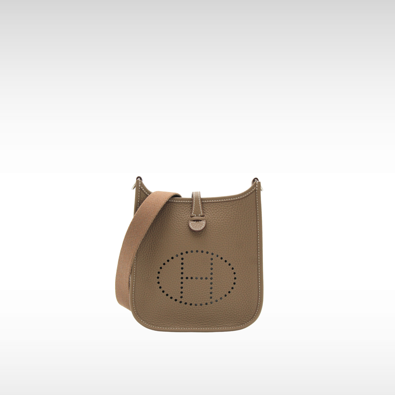 Evelyne Amazone 16 Taurillon Clemence Etoupe Crossbody Bag