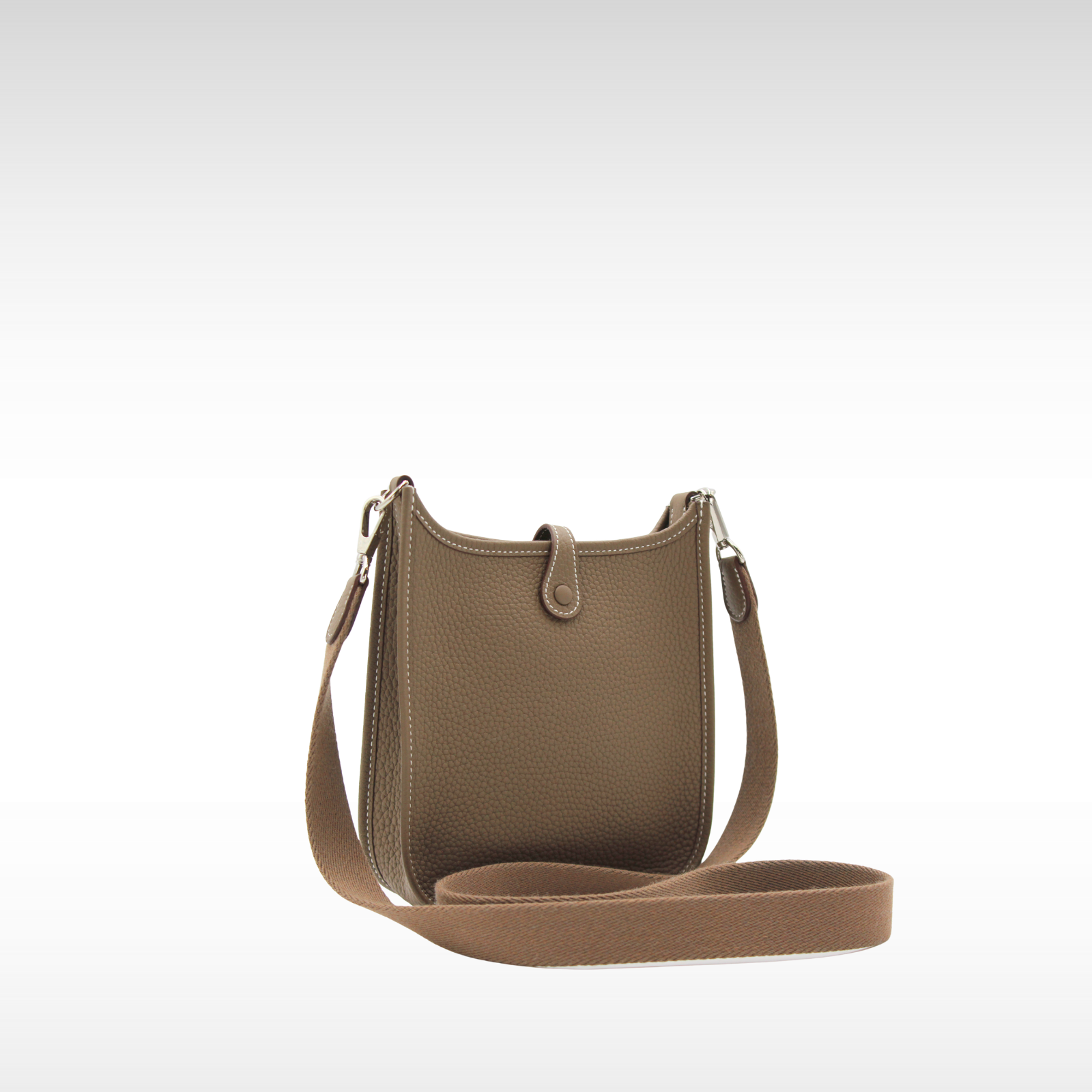 Evelyne Amazone 16 Taurillon Clemence Etoupe Crossbody Bag