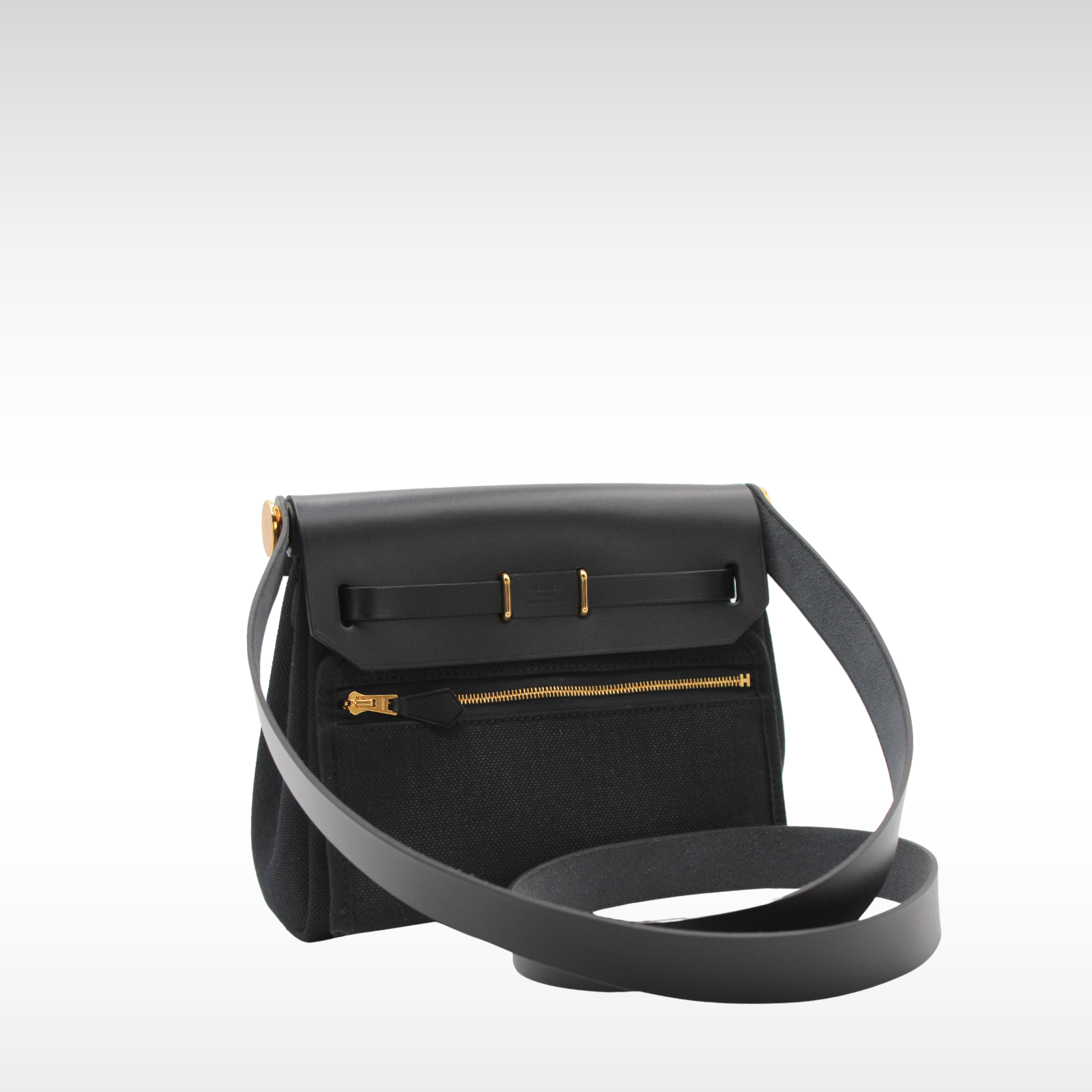 Herbag Zip 20 Toile Militaire Black Crossbody Bag