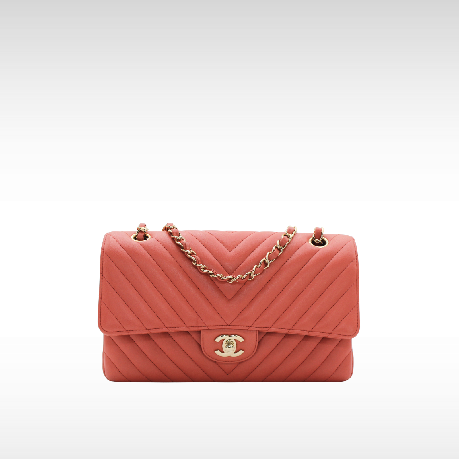 Classic Chevron Lamb Pink Shoulder Bag