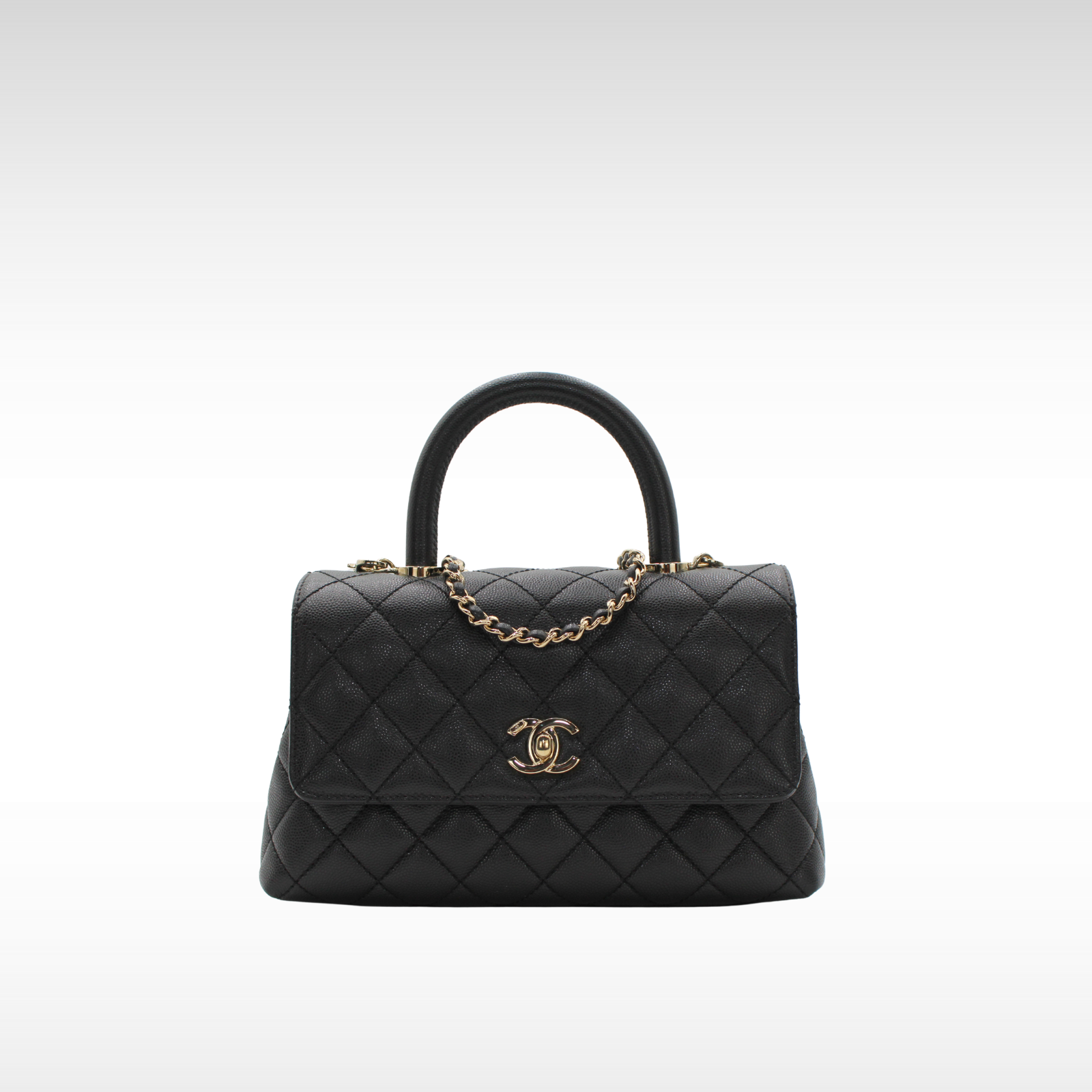 Coco Handle Small Caviar Black Handbag