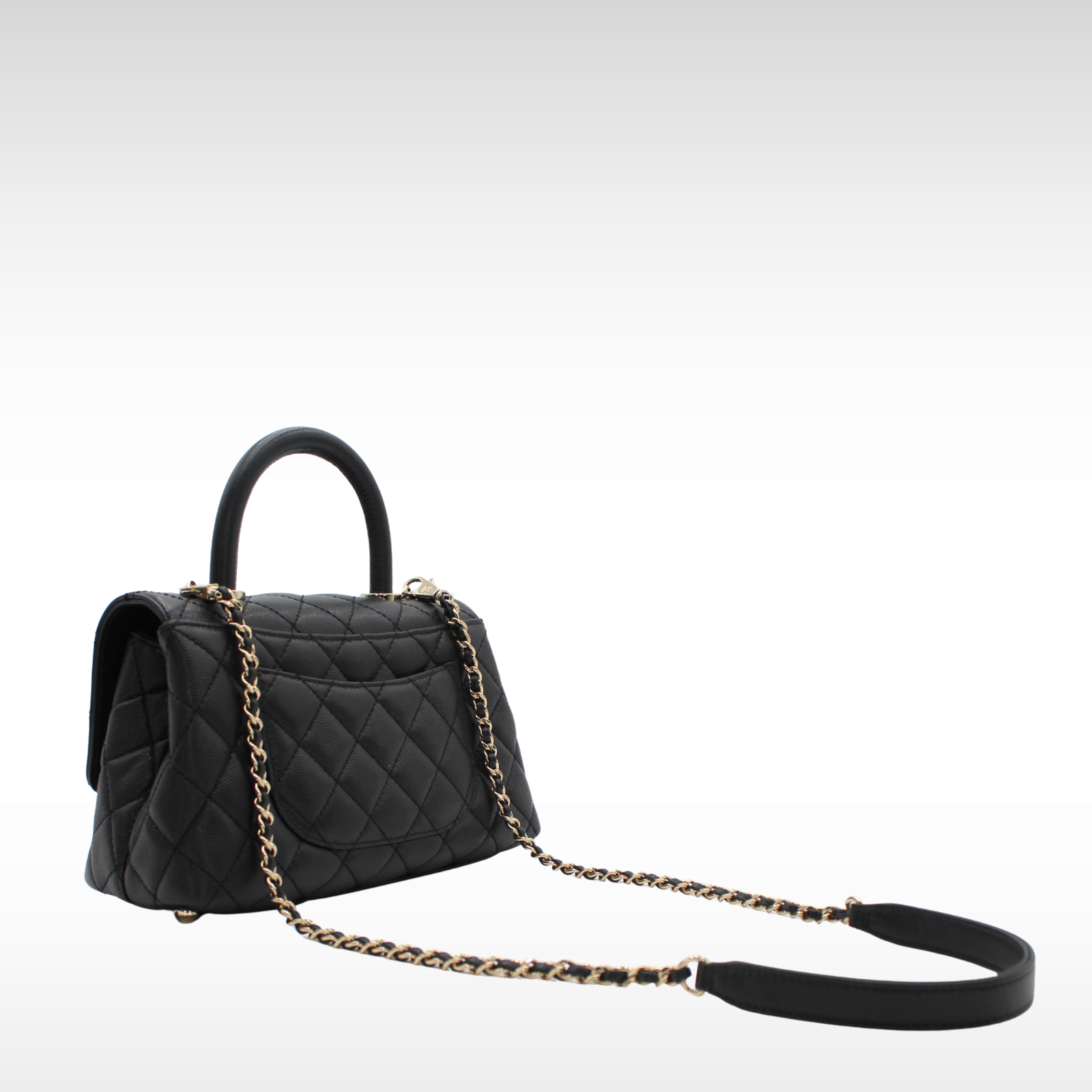 Coco Handle Small Caviar Black Handbag