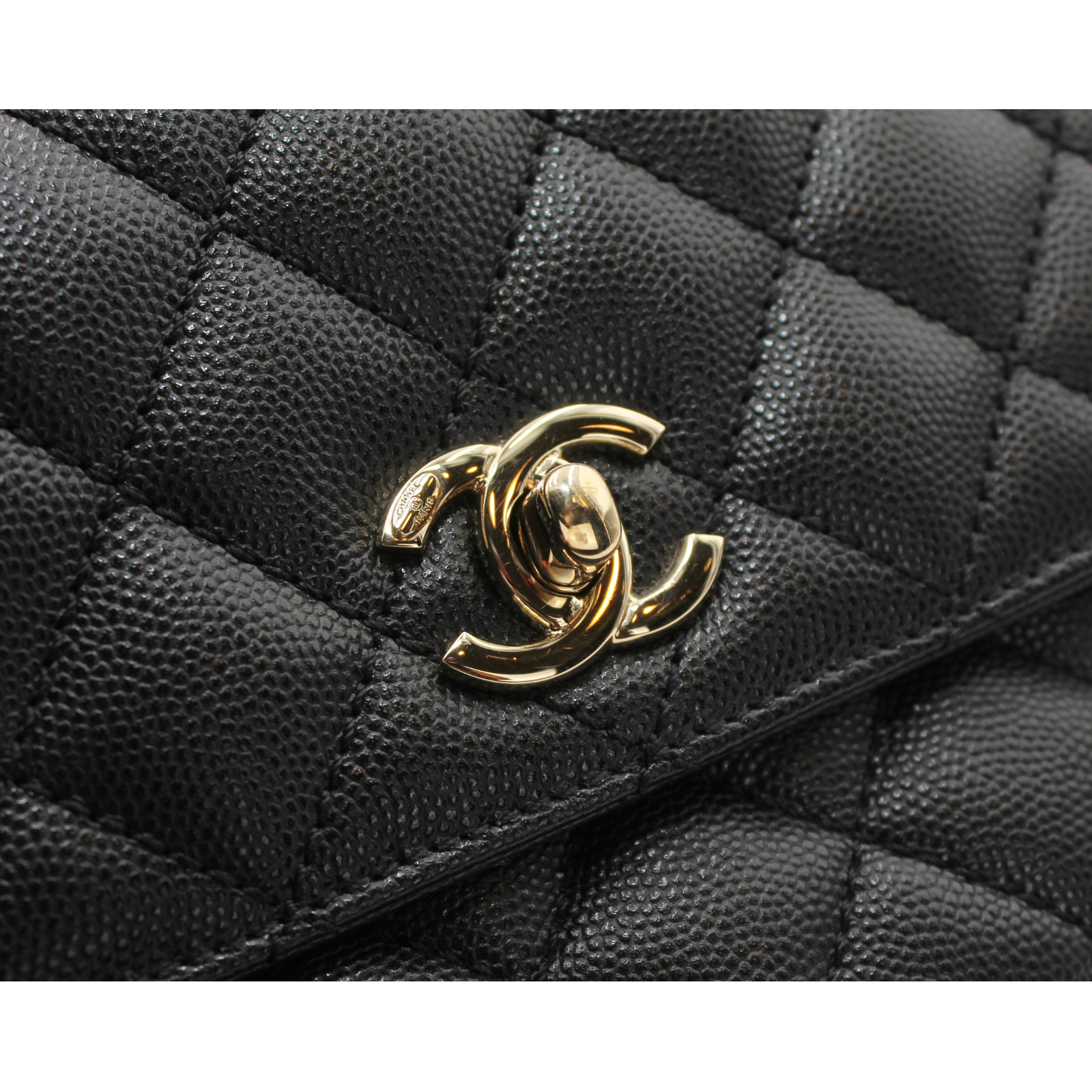 Coco Handle Small Caviar Black Handbag