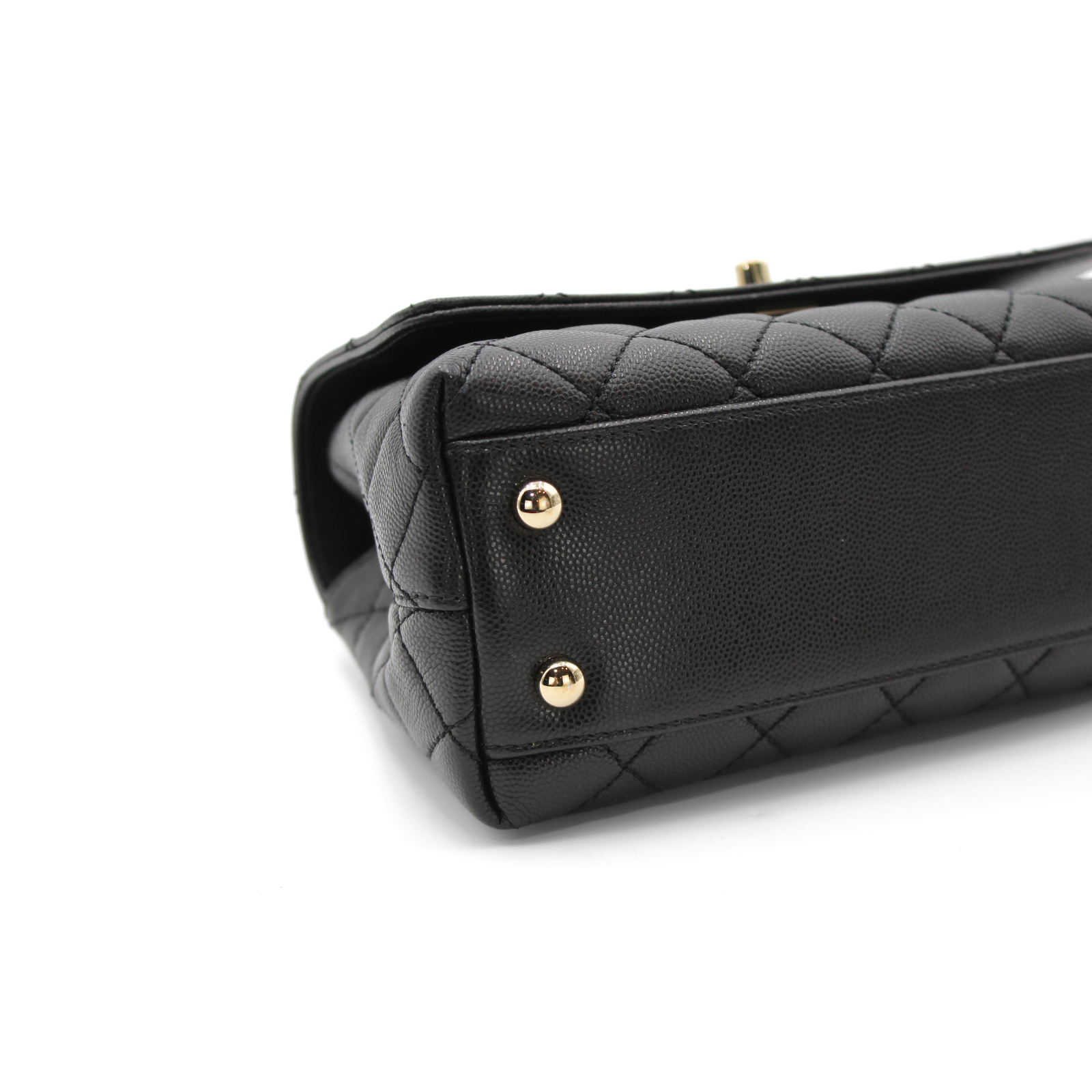 Coco Handle Small Caviar Black Handbag