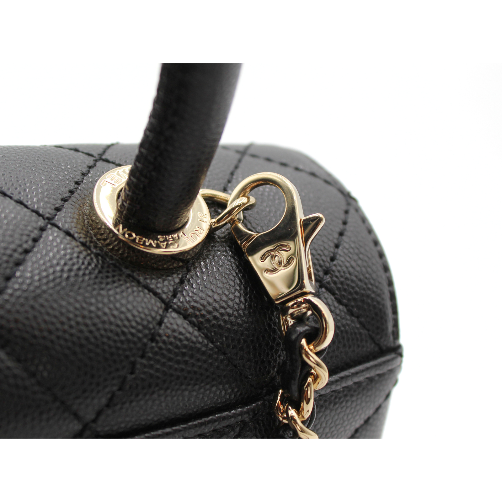 Coco Handle Small Caviar Black Handbag