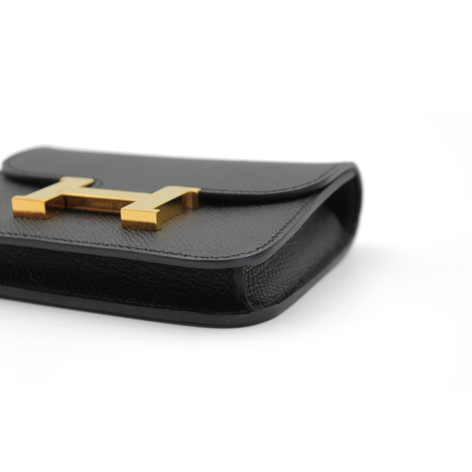 Constance Slim Epsom Black Wallet