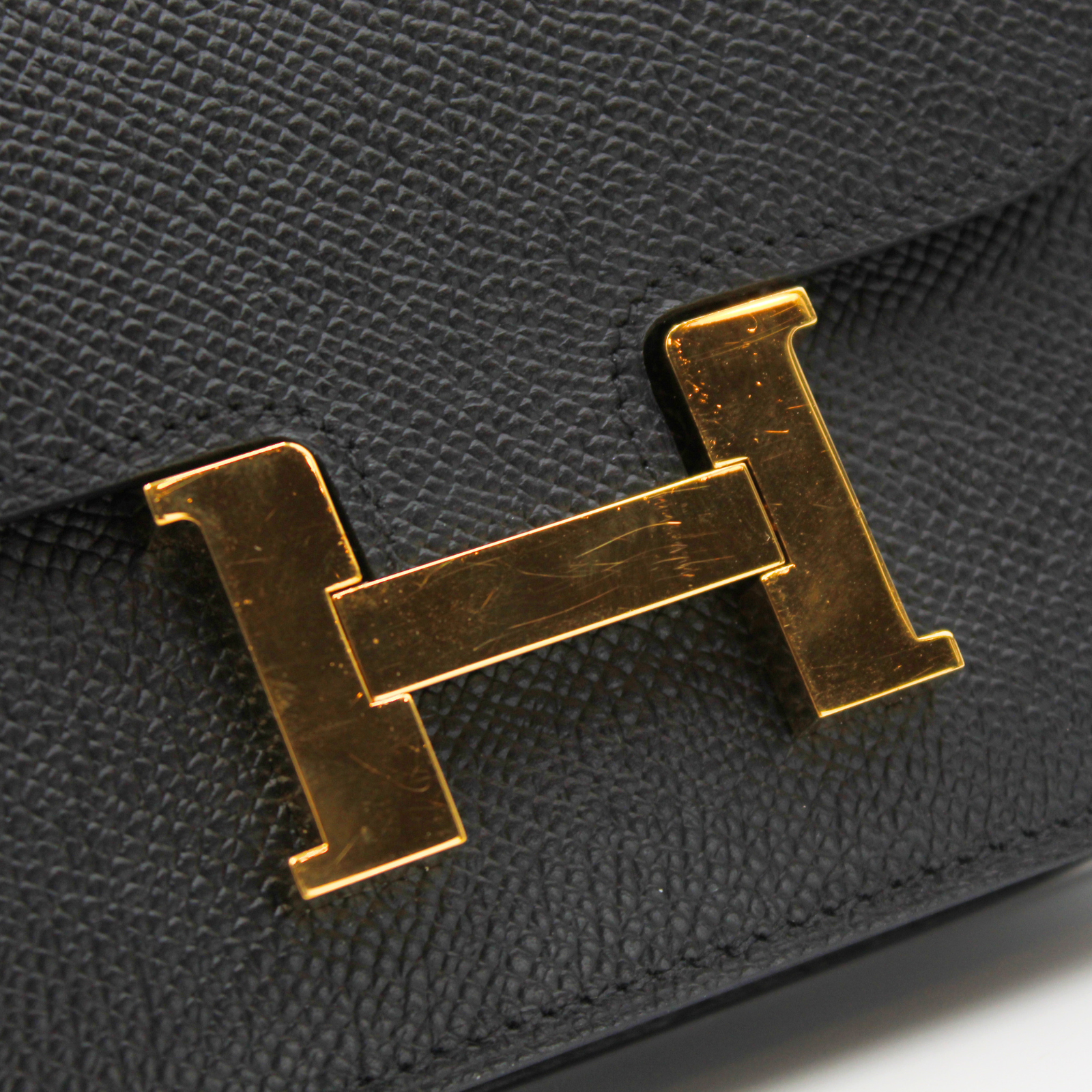 Constance Slim Epsom Black Wallet