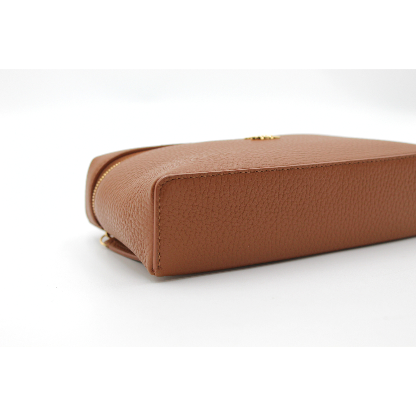 Vanity with Chain Calf Brown Vanity Bag