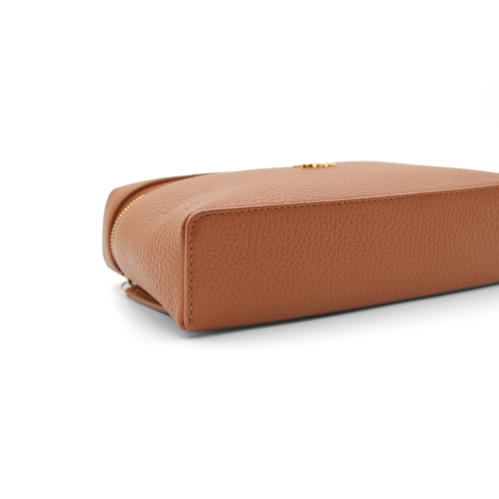 Vanity with Chain Calf Brown Vanity Bag