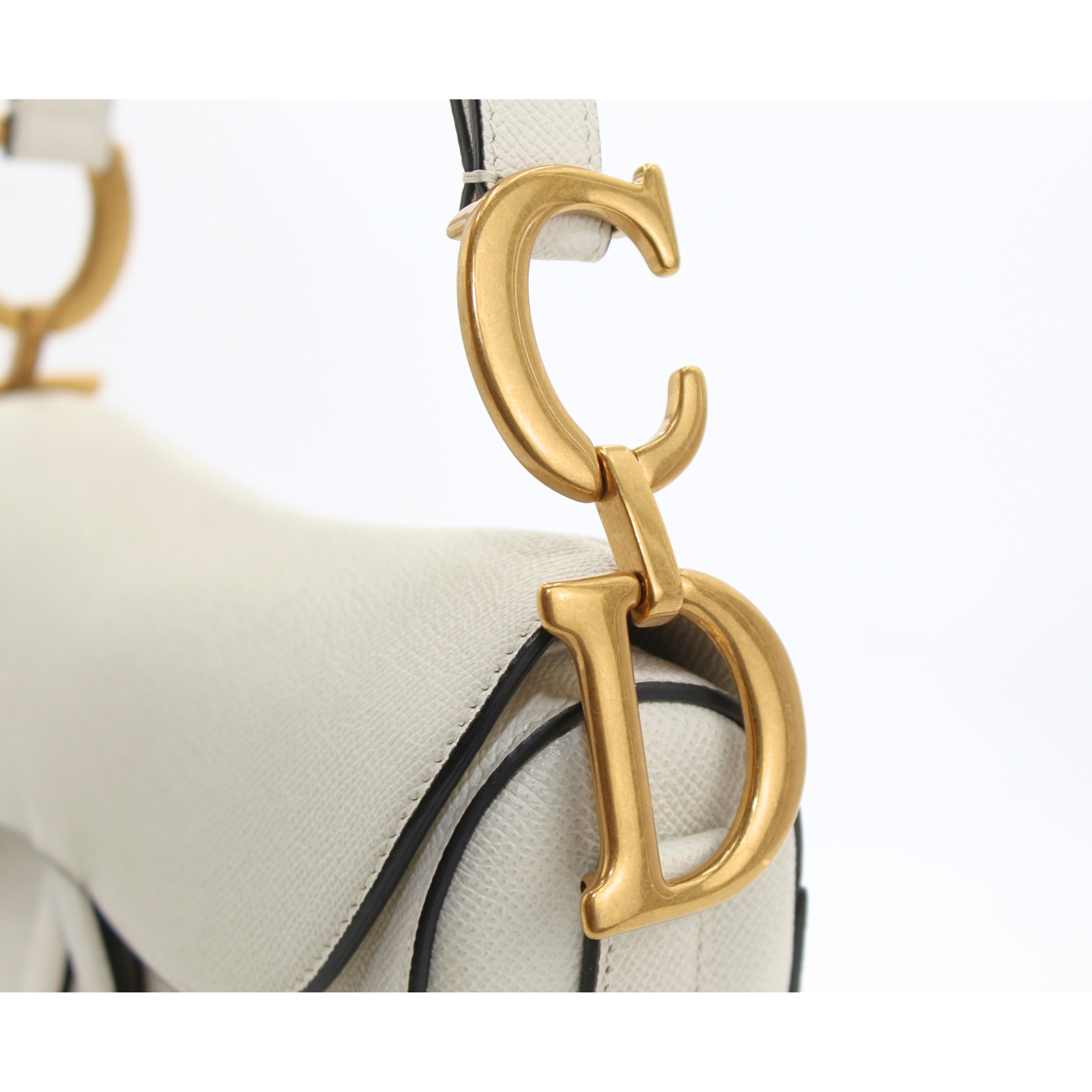 Saddle Bag Calf White Handbag