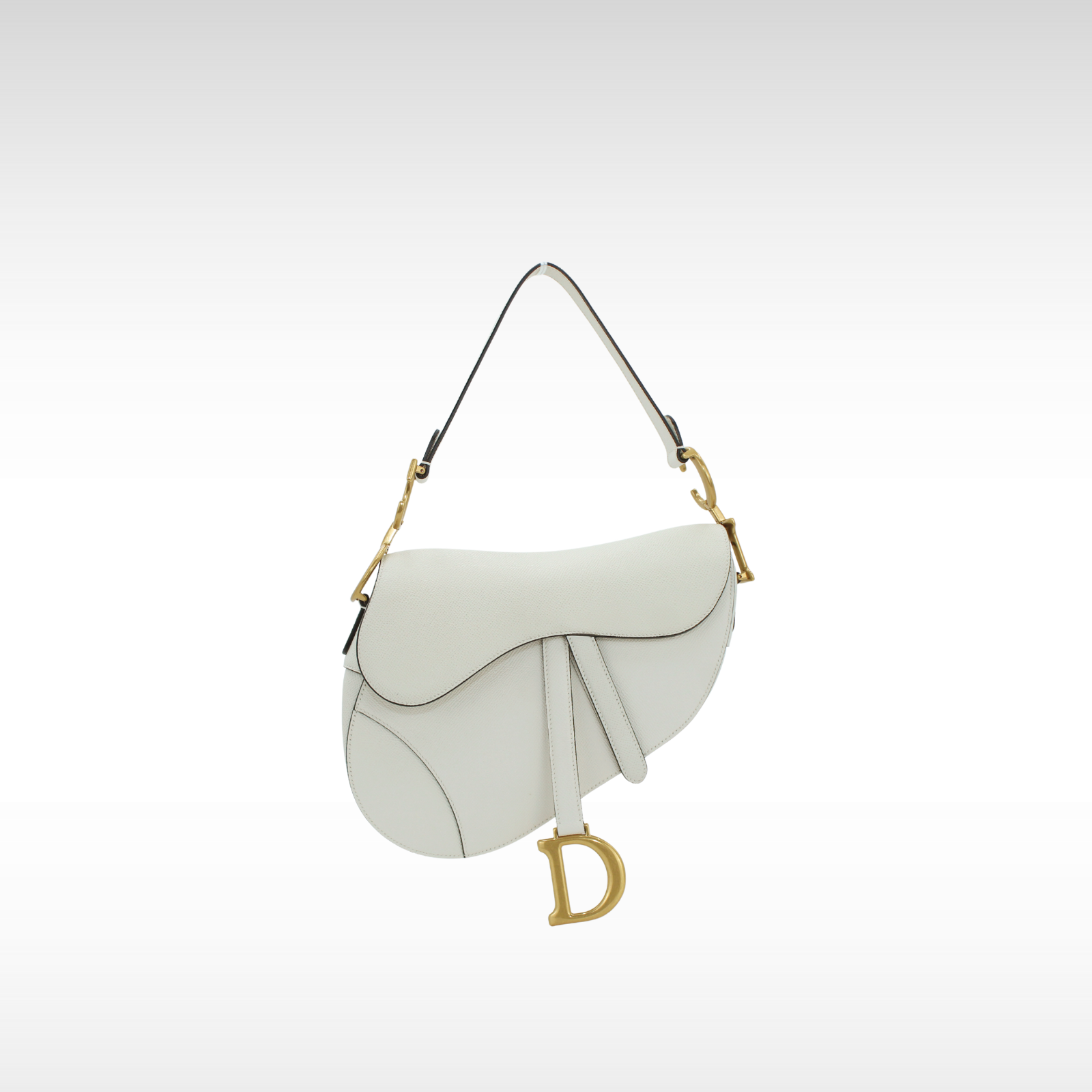 Saddle Bag Calf White Handbag