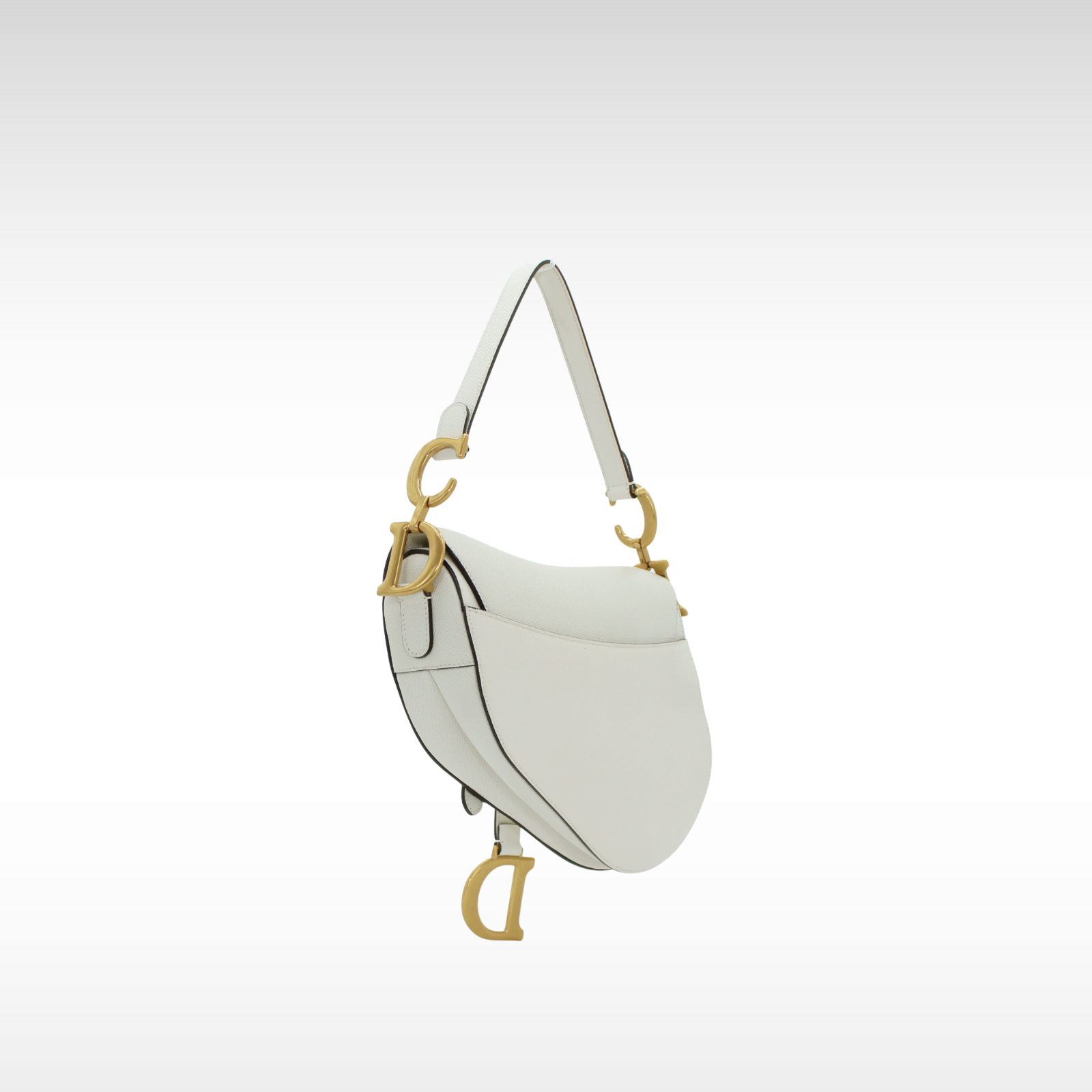 Saddle Bag Calf White Handbag