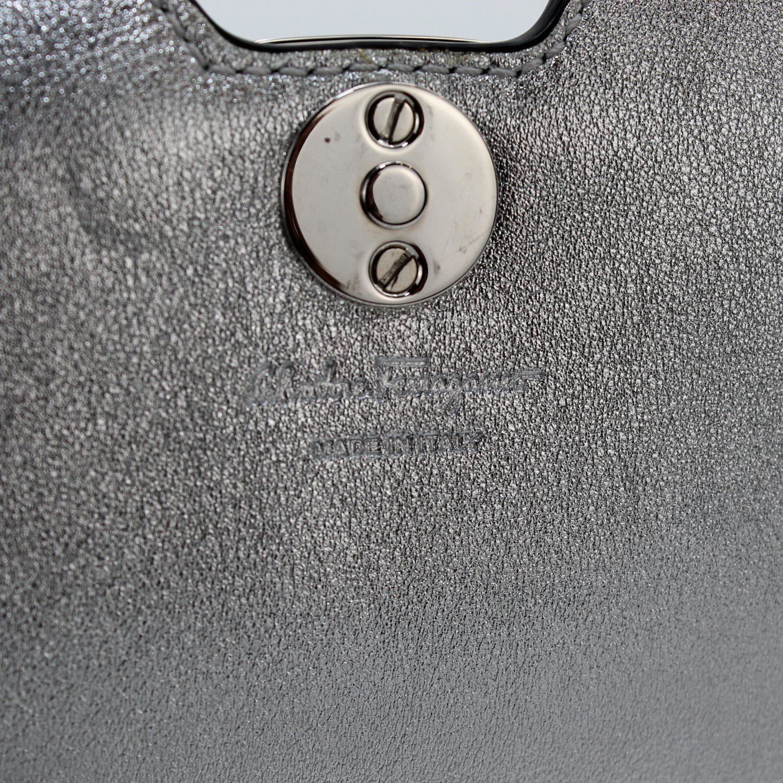 Calf Silver Shoulder Bag