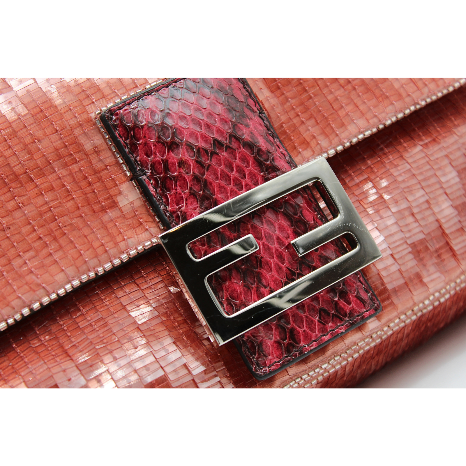 Baguette Sequin Pink Handbag