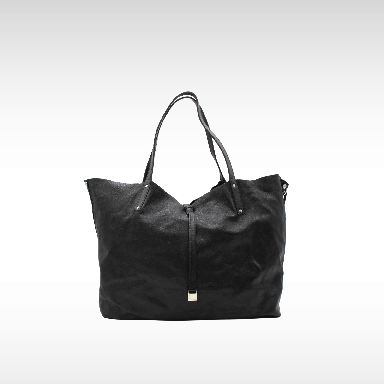 Calf Black Tote Bag