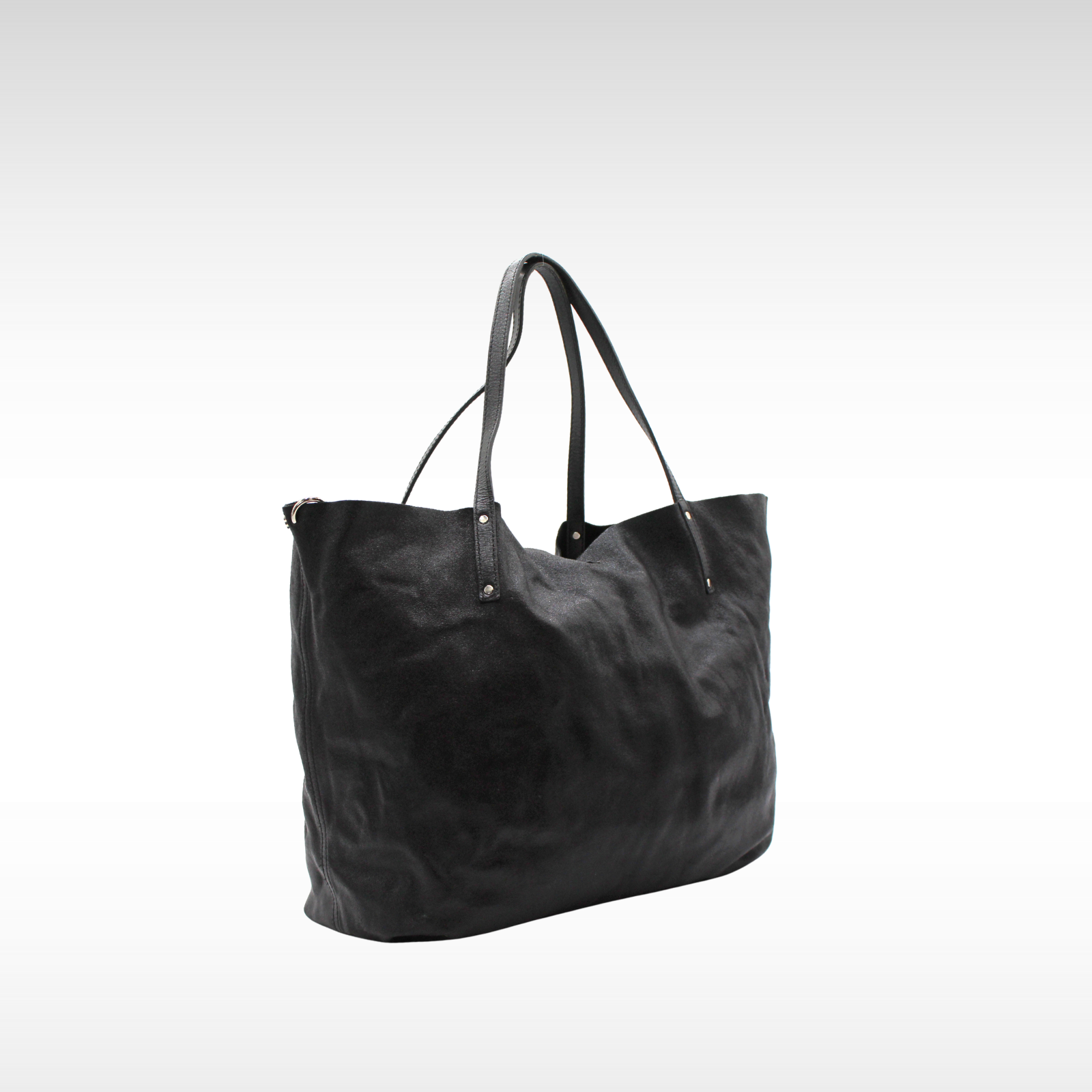 Calf Black Tote Bag
