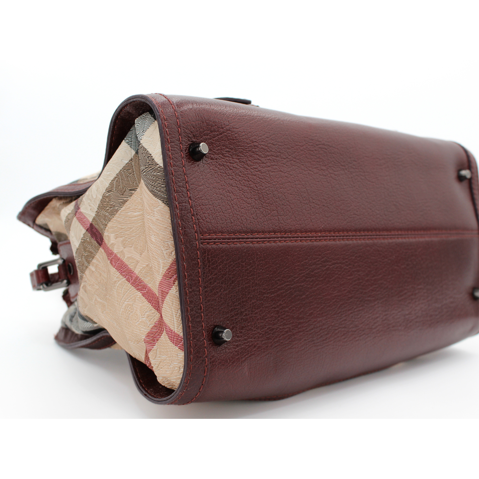 Coated Canvas Beige + Red Shoulder Bag