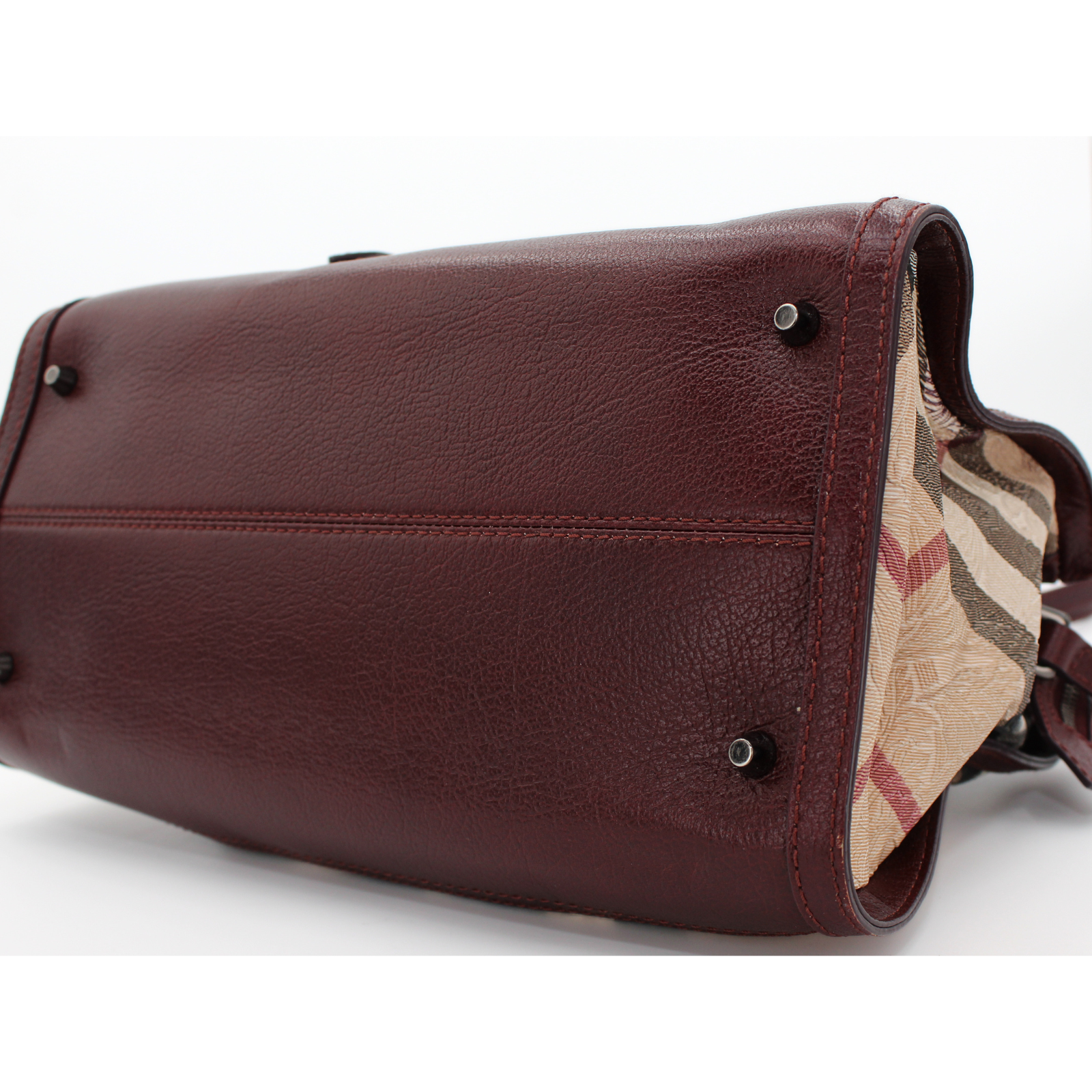 Coated Canvas Beige + Red Shoulder Bag
