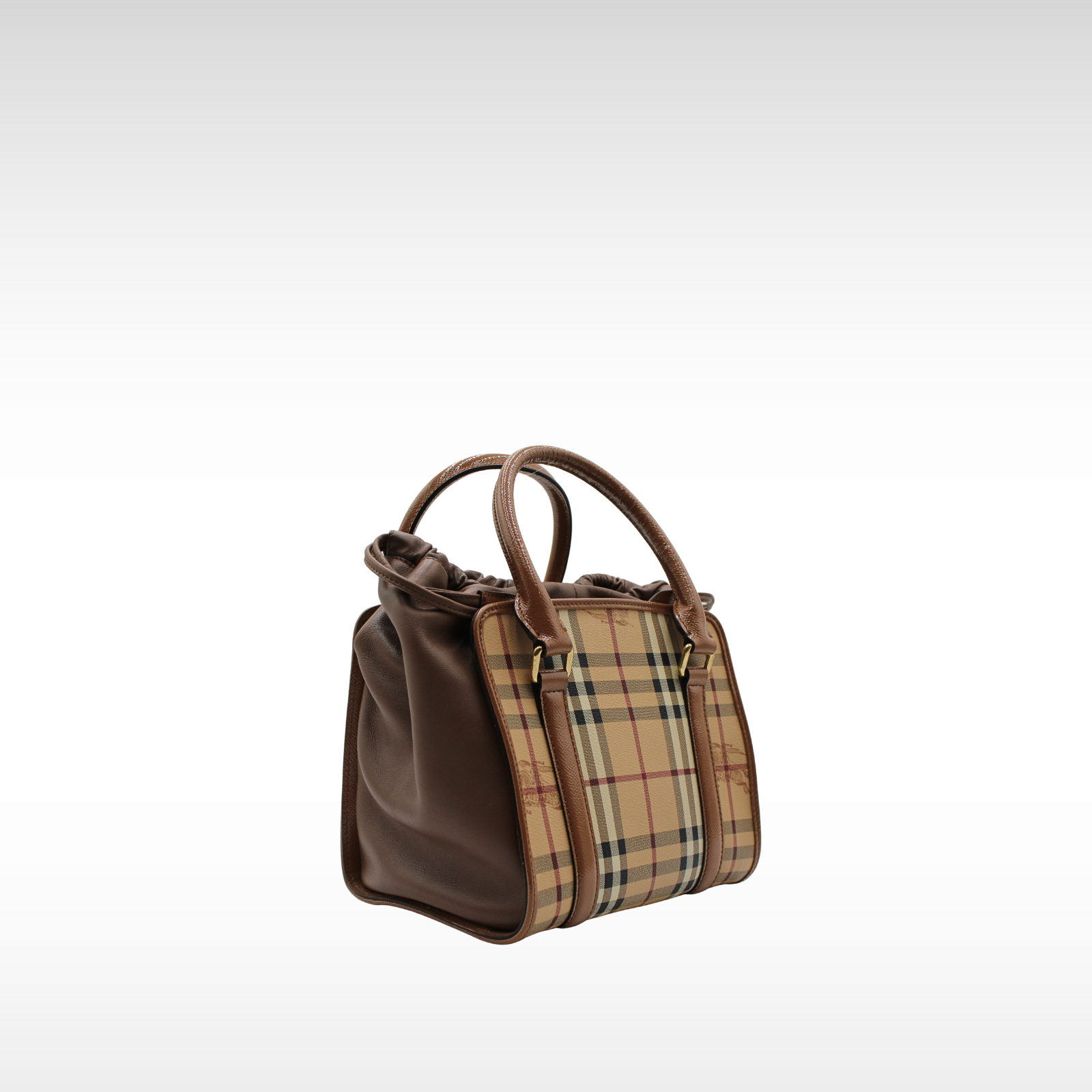 Coated Canvas Beige Handbag