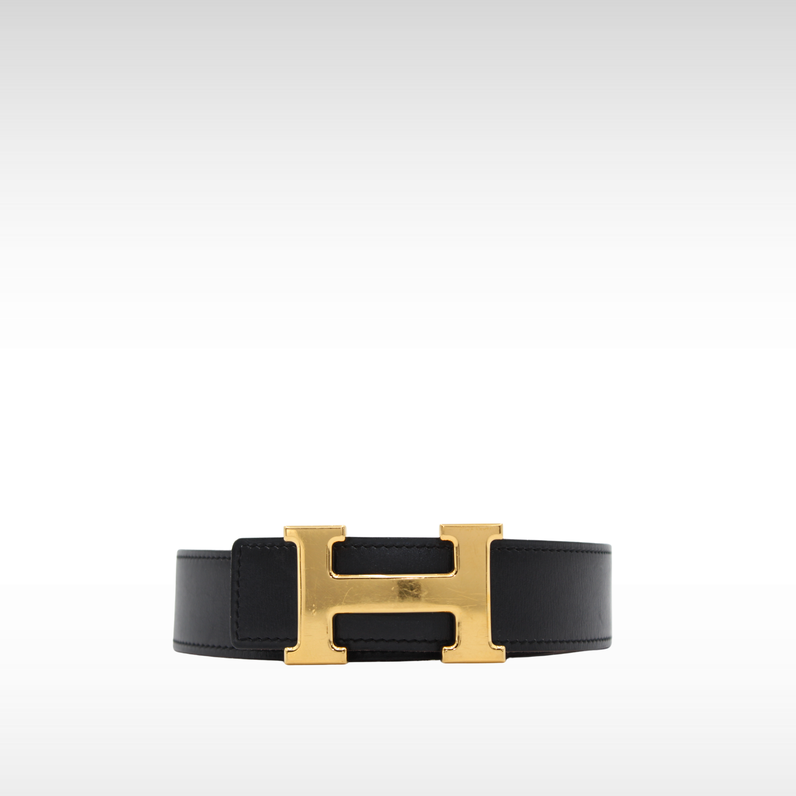 H 82 Boxcalf Black & Gold Belt