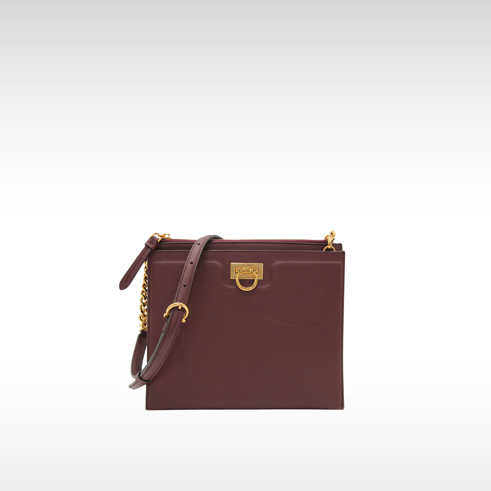 Gancini Calf Burgundy Crossbody Bag