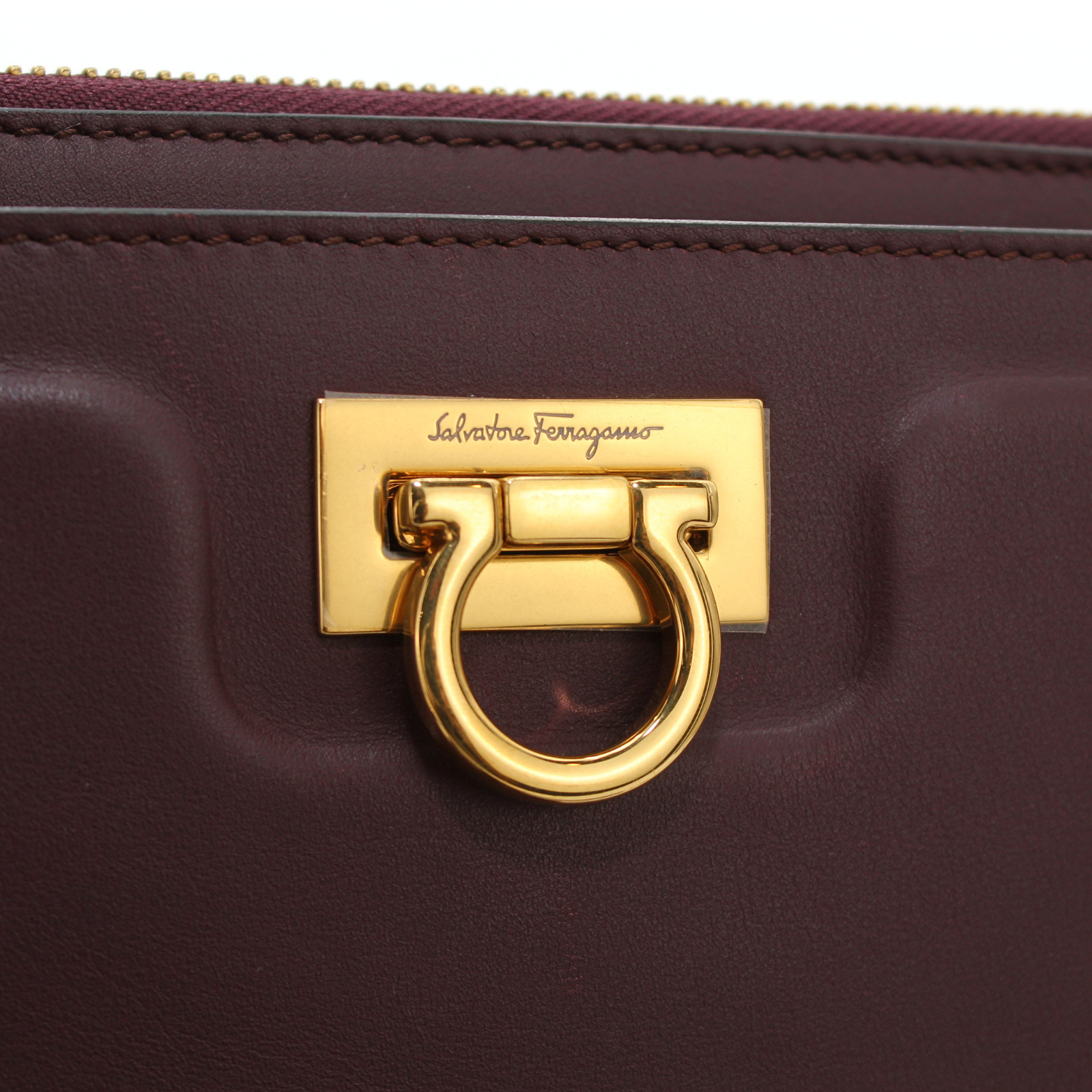 Gancini Calf Burgundy Crossbody Bag