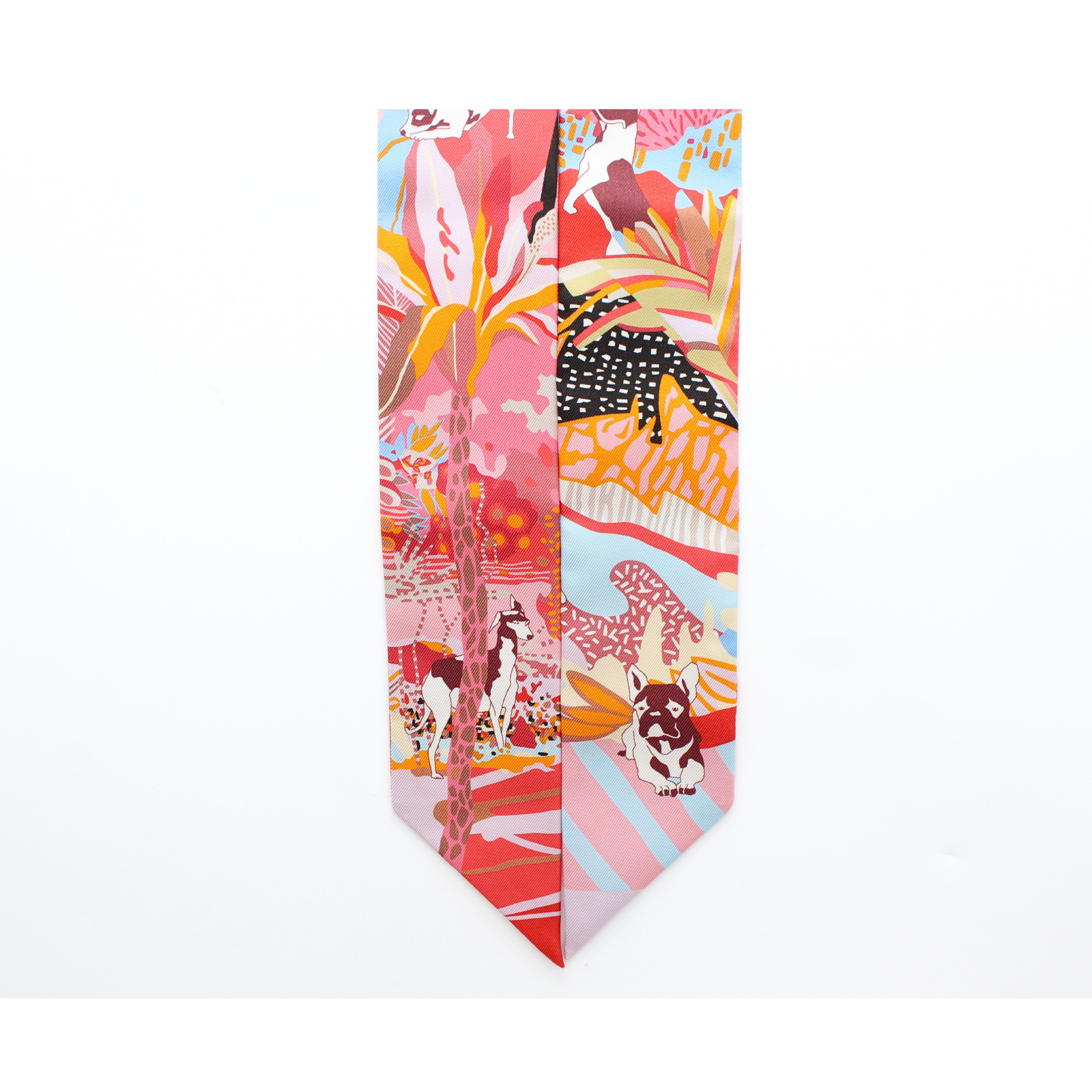 Twilly En Liberte Pink + Blue + Red Scarf