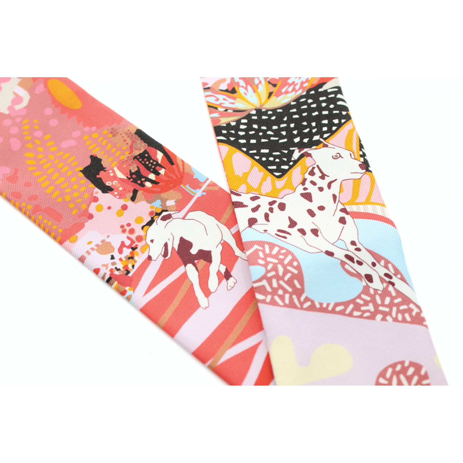 Twilly En Liberte Pink + Blue + Red Scarf