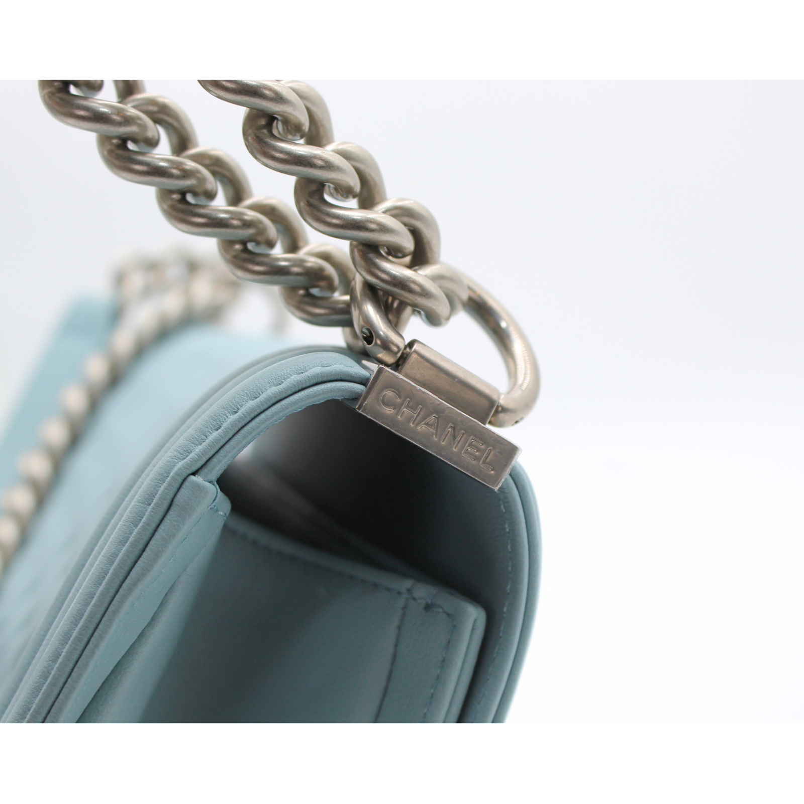 Boy Chanel Lamb Blue Shoulder Bag