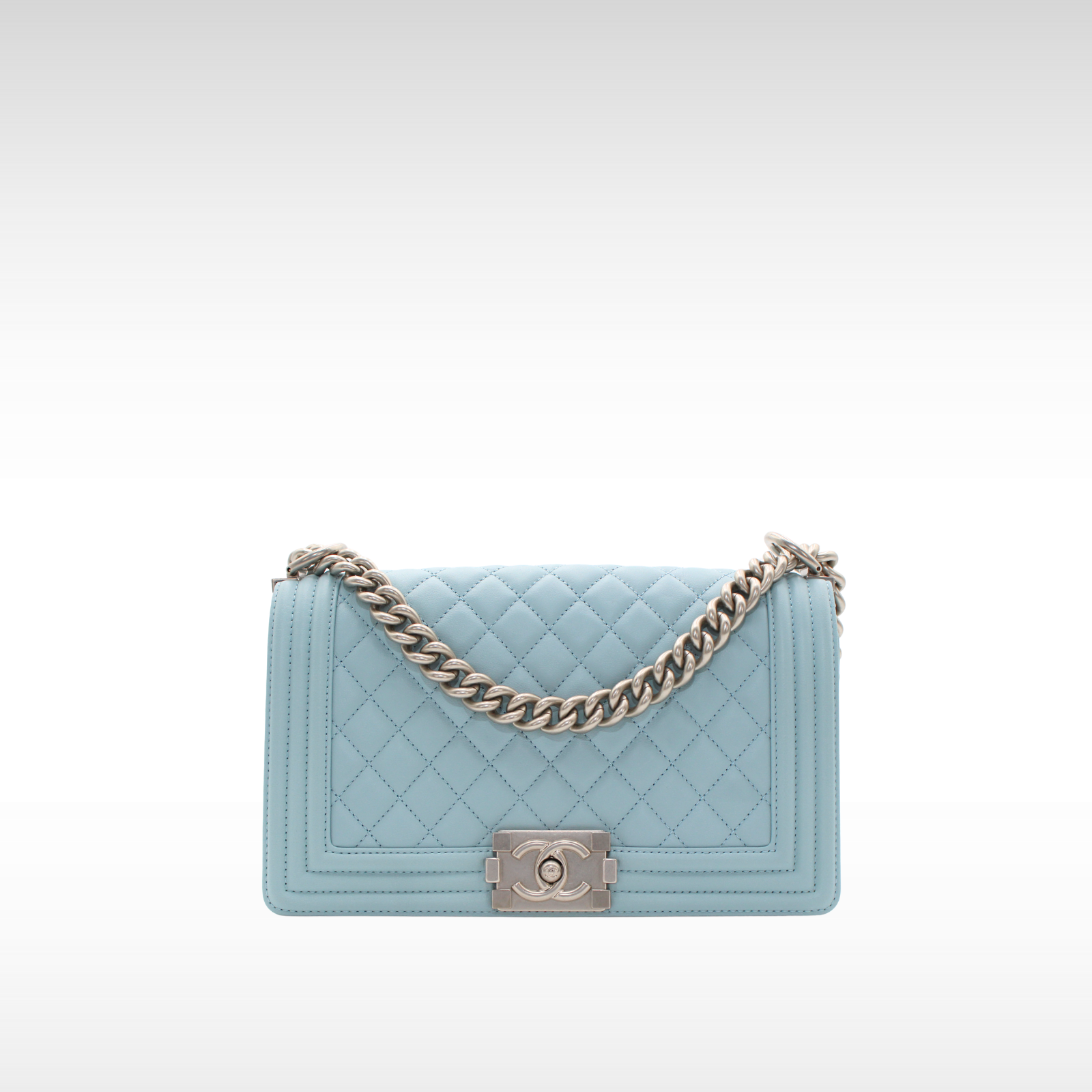 Boy Chanel Lamb Blue Shoulder Bag